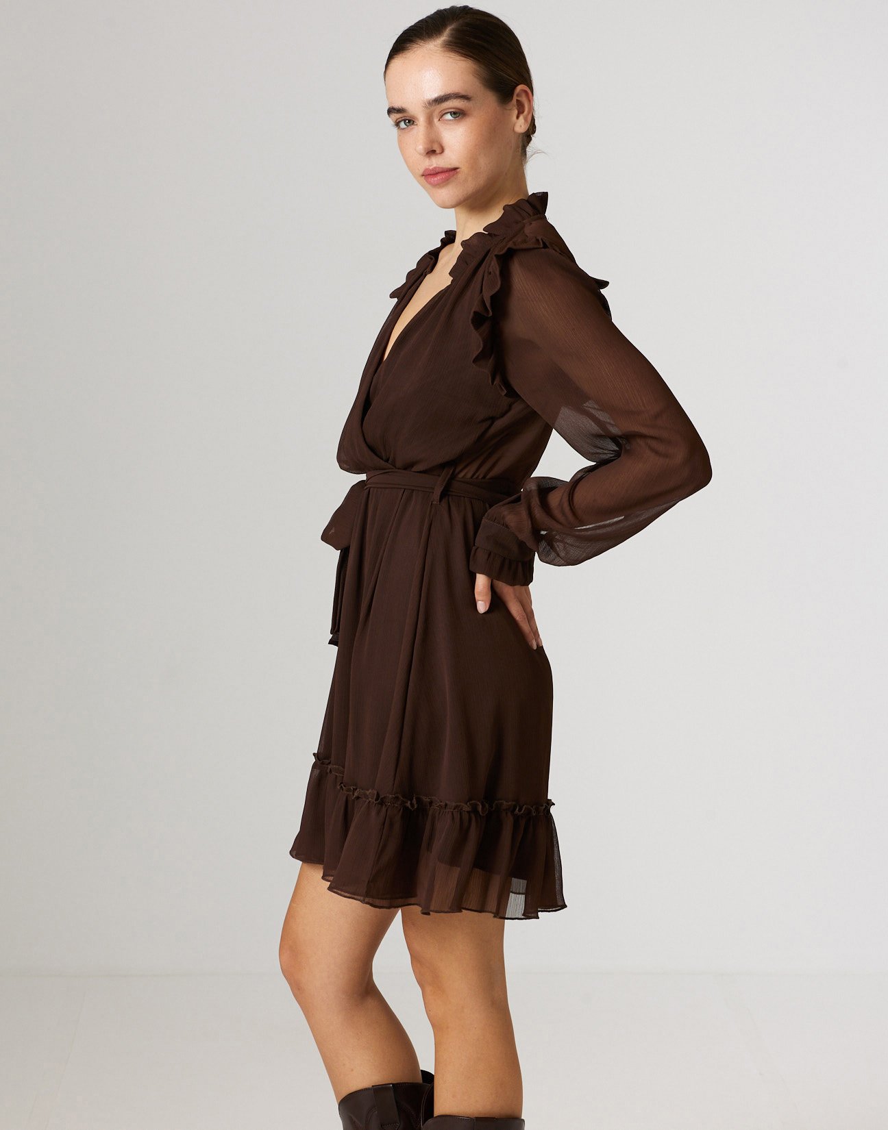Mini dress with ruffles