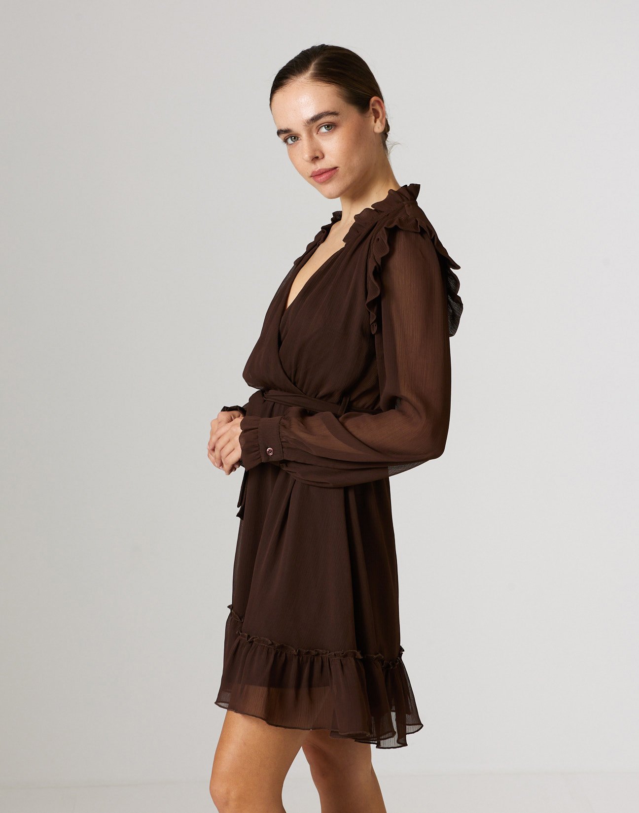 Mini dress with ruffles