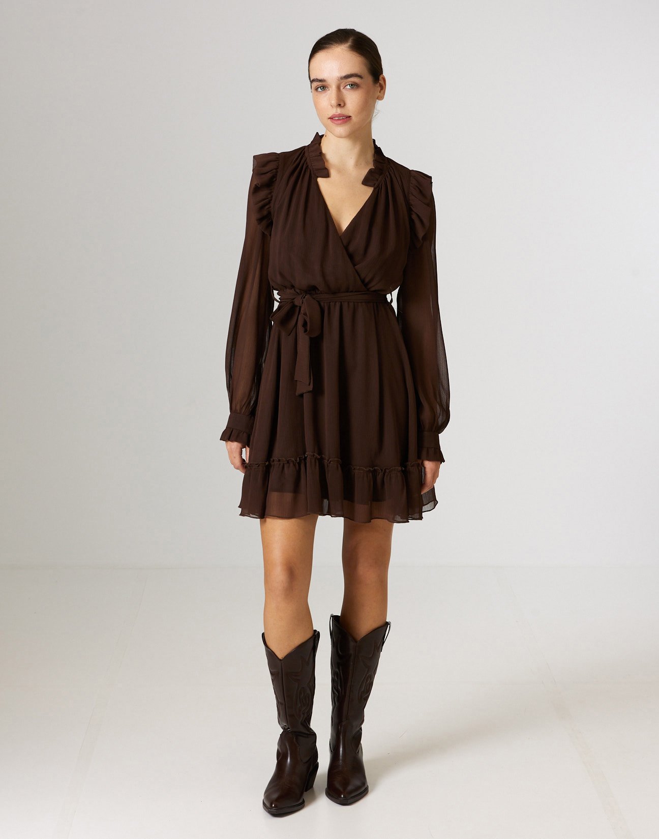 Mini dress with ruffles