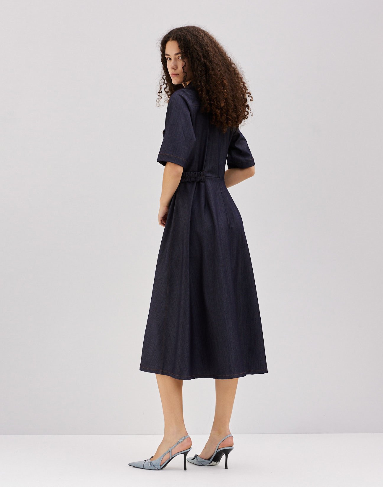 Denim midi dress
