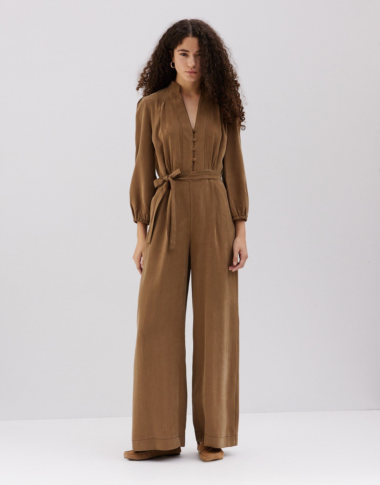 Jumpsuit with topstitching