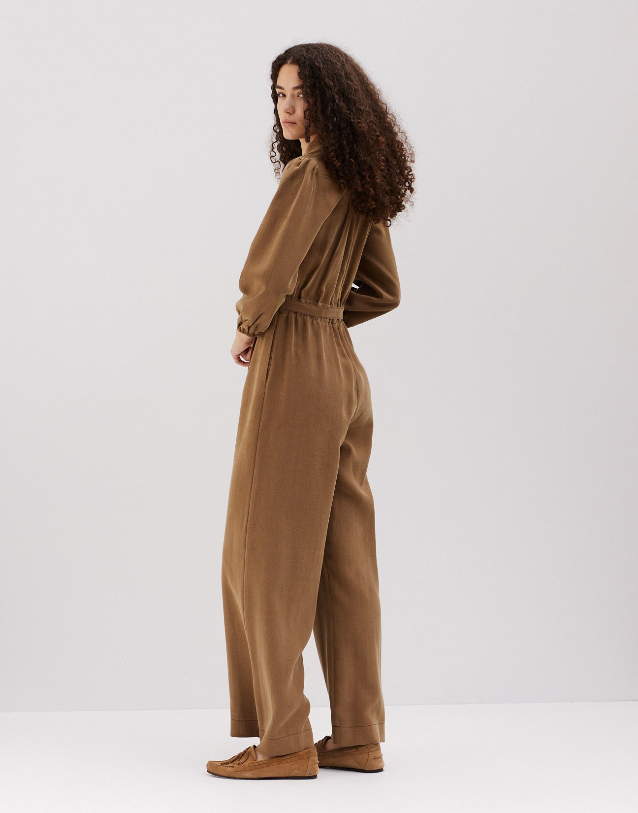 Jumpsuit with topstitching