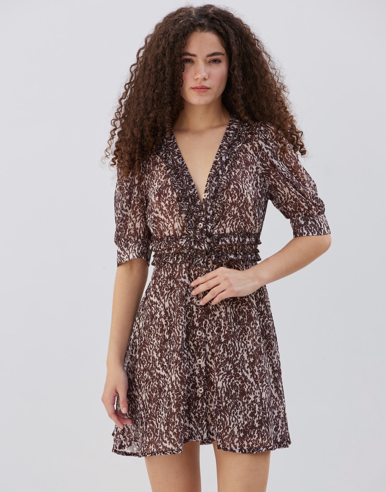 Mini dress with ruffles