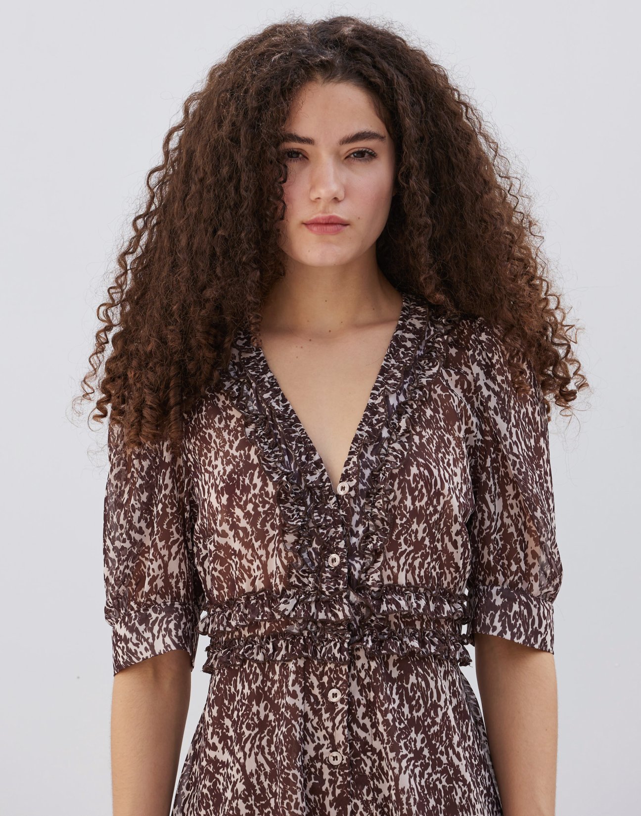 Mini dress with ruffles