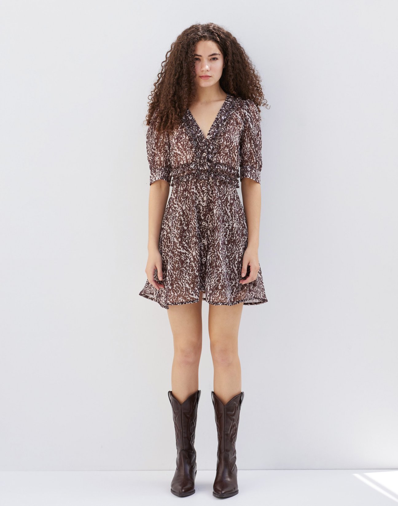 Mini dress with ruffles