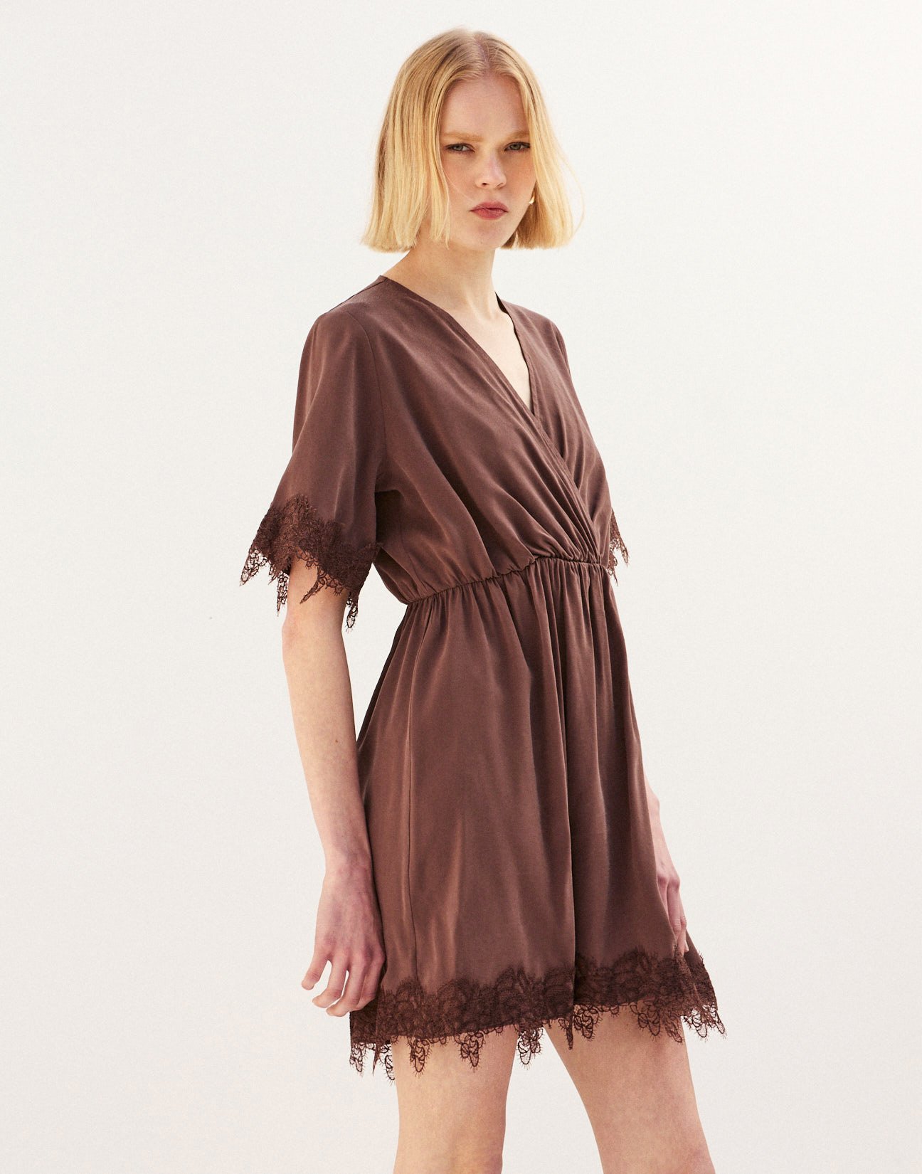 Mini dress with lace