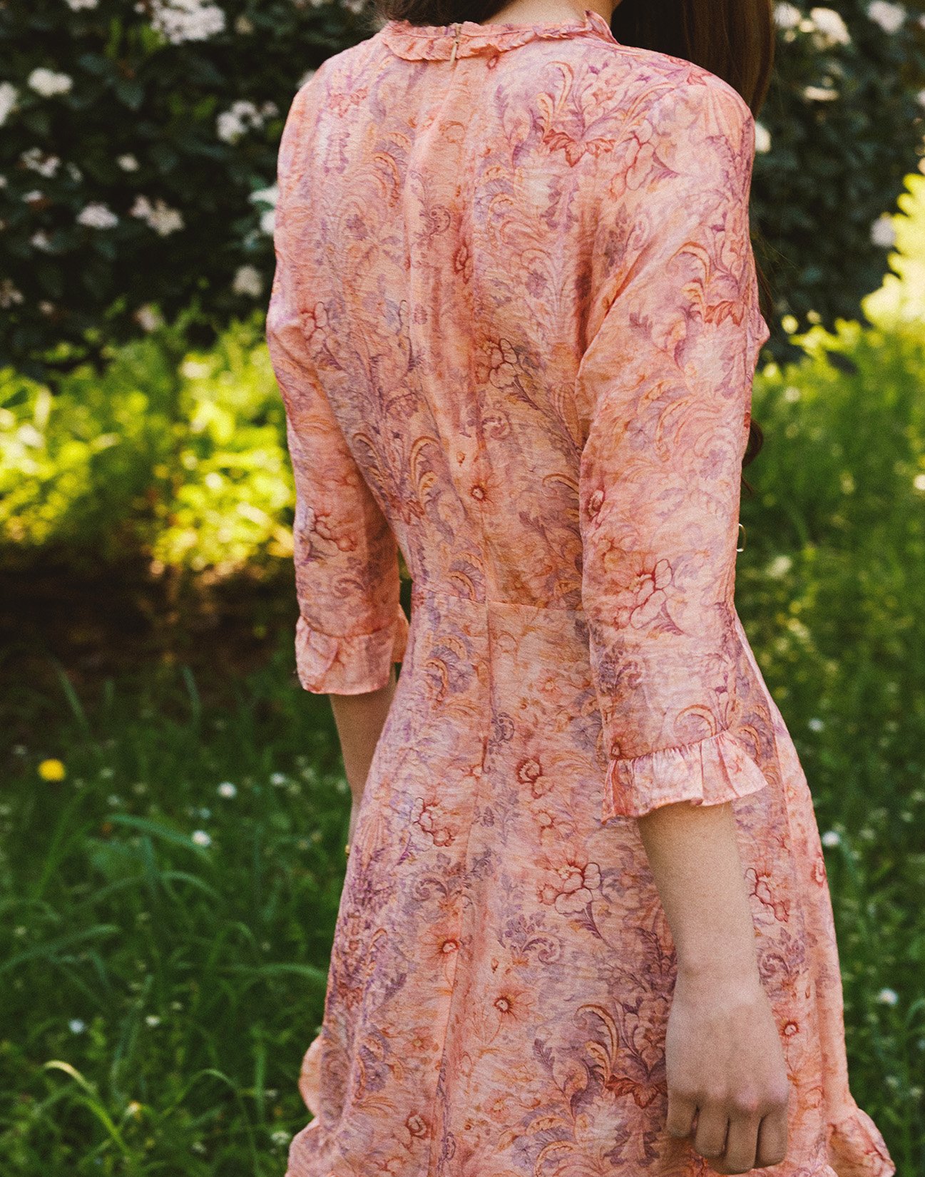 Printed dress with ruffles