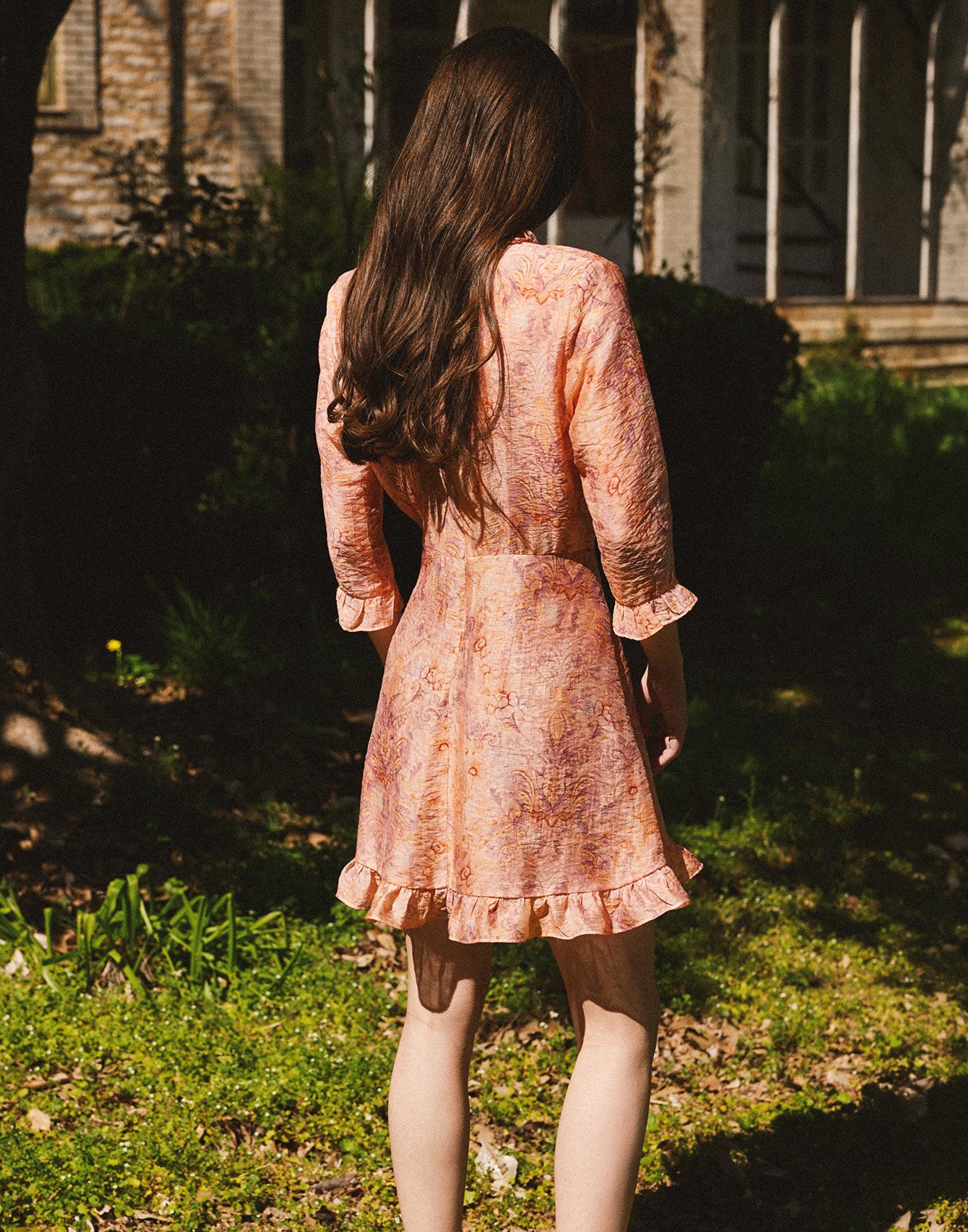 Printed dress with ruffles
