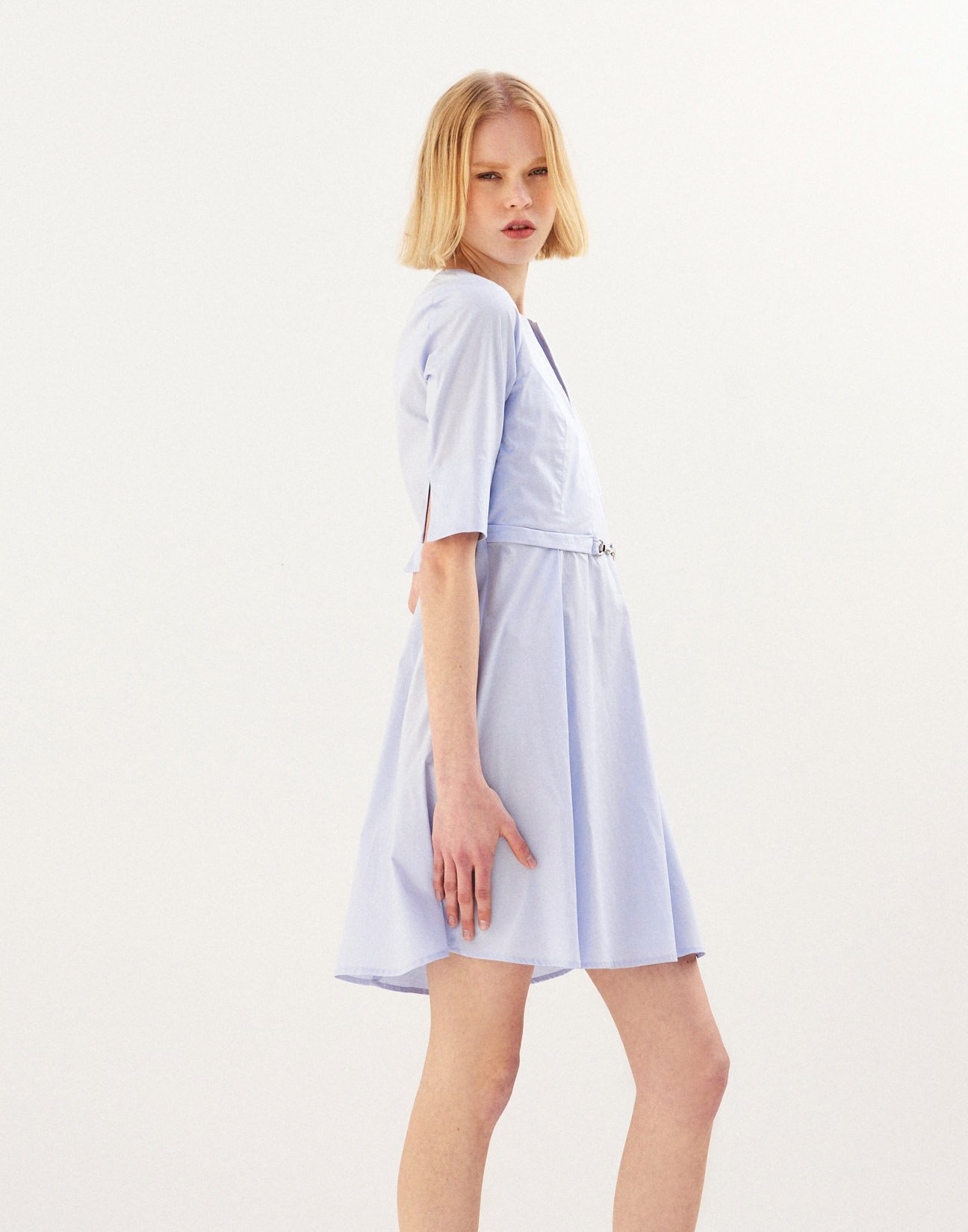Mini dress with buckle