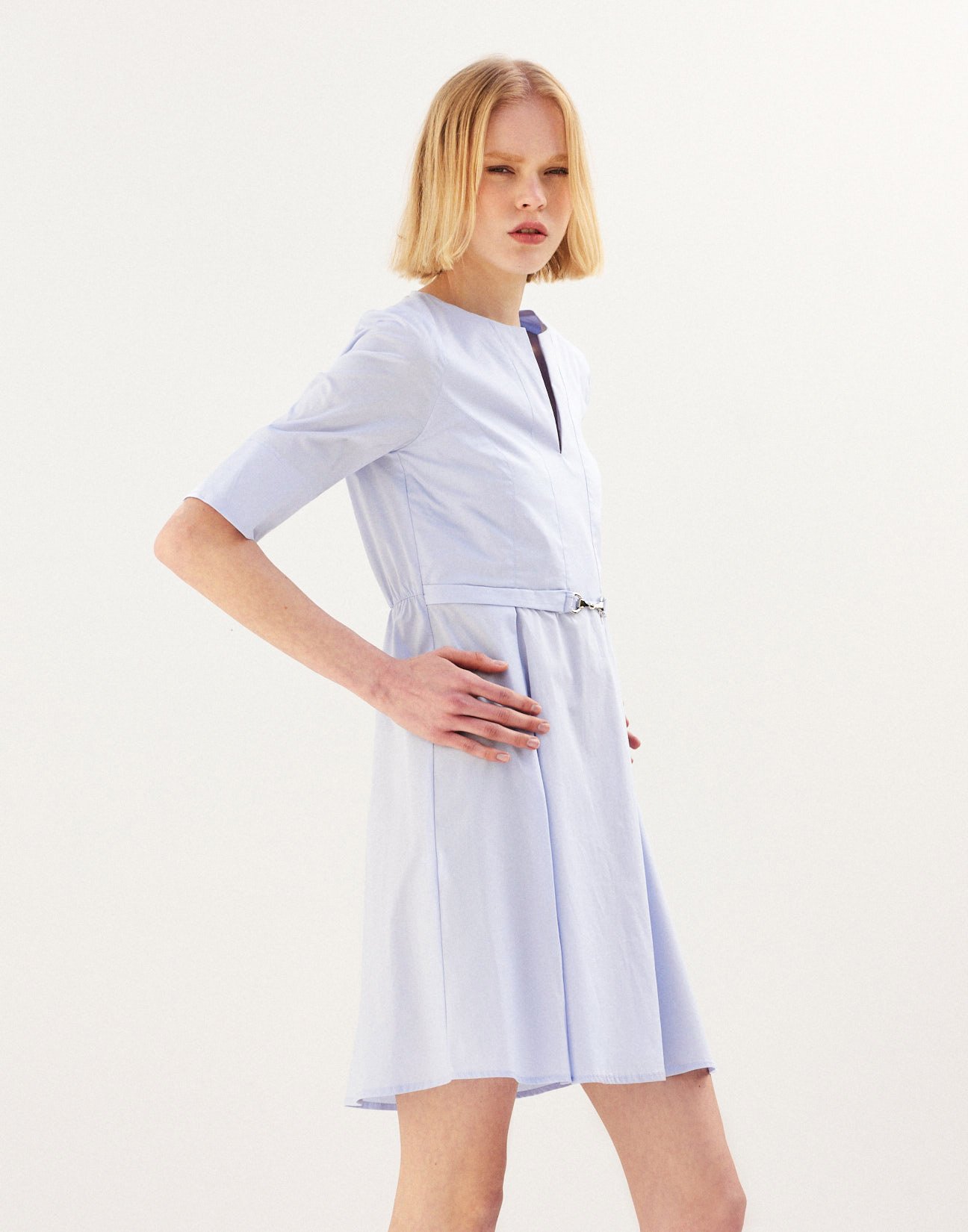 Mini dress with buckle