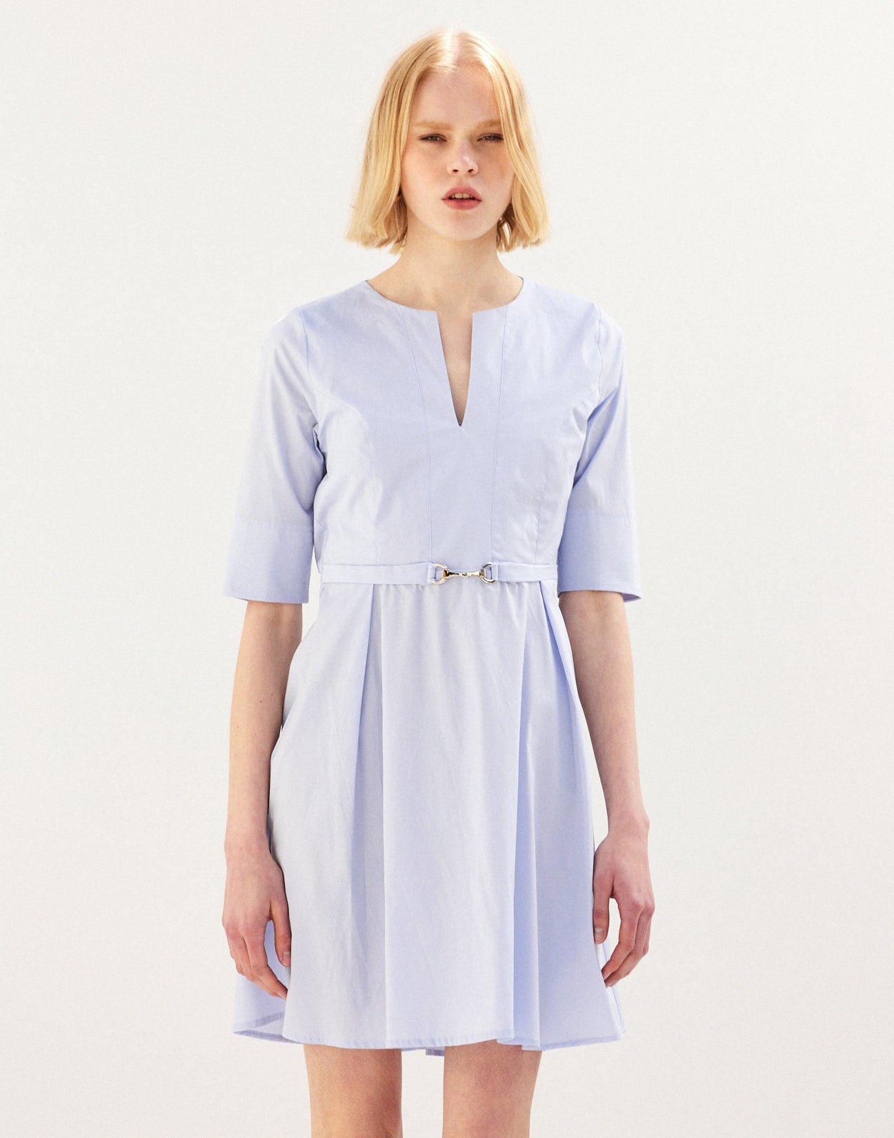 Mini dress with buckle