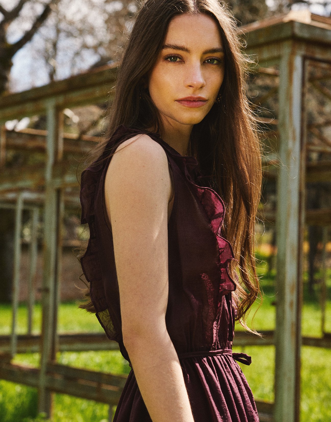 Maxi dress with lace