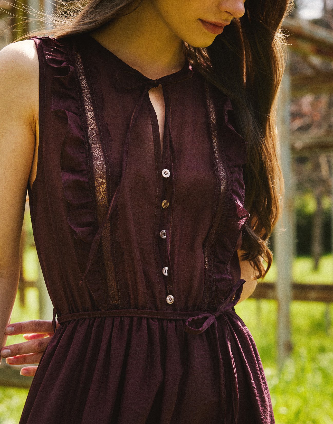 Maxi dress with lace