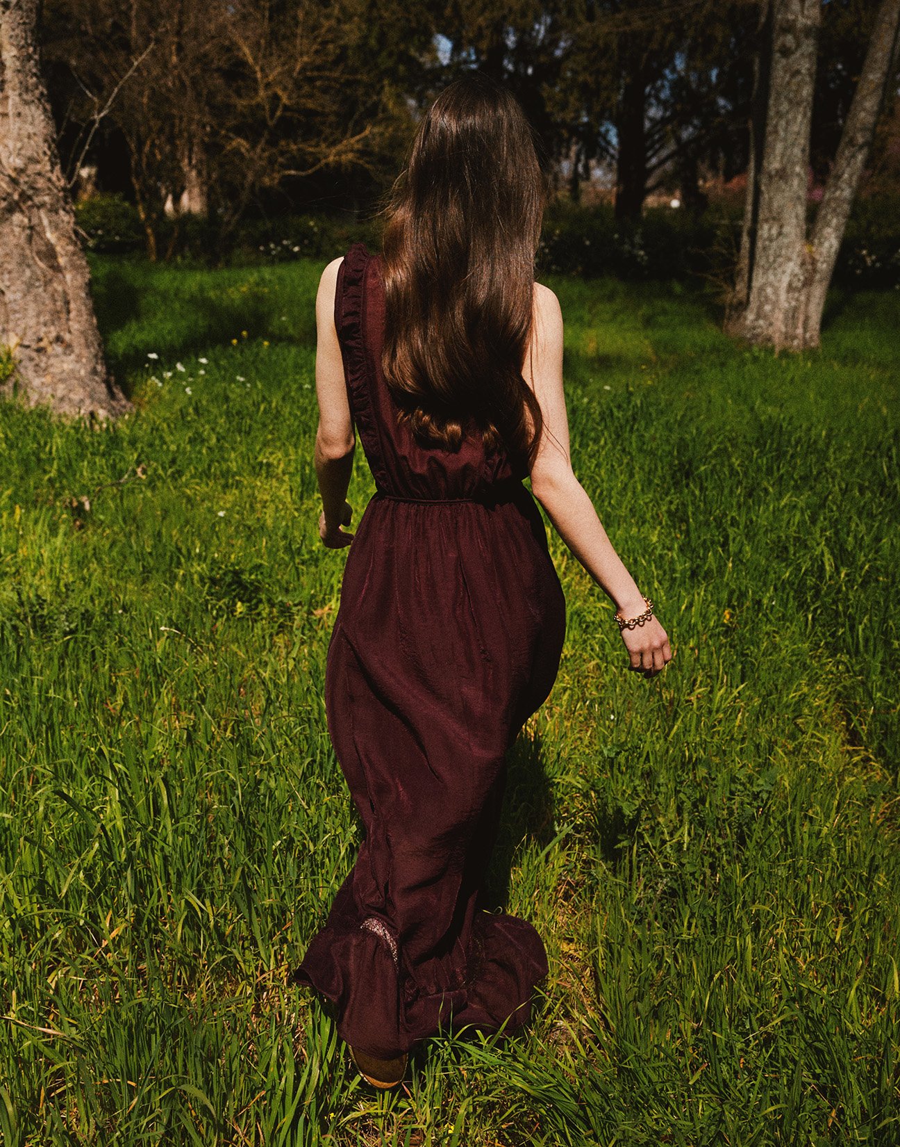 Maxi dress with lace