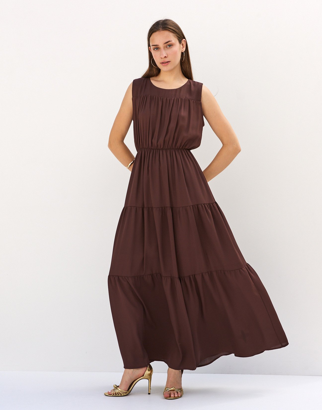 Maxi dress with gather detail