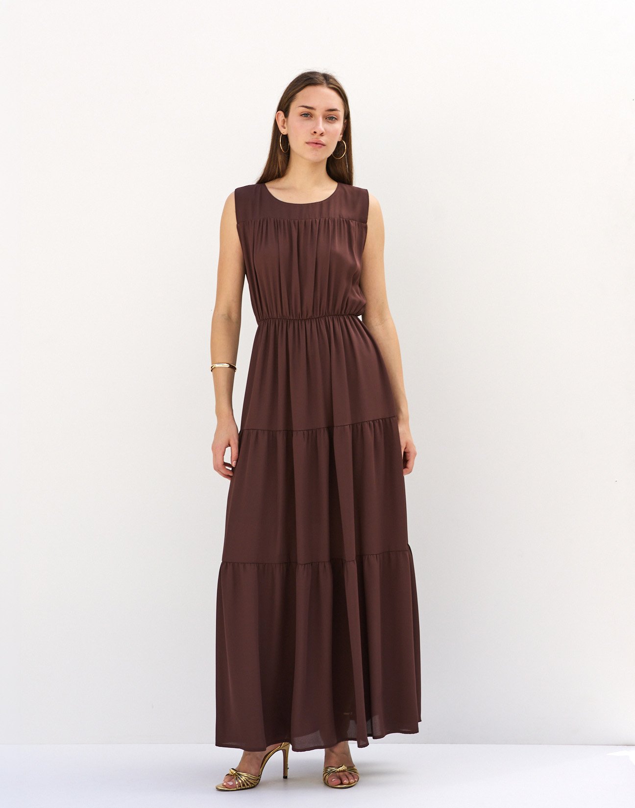Maxi dress with gather detail