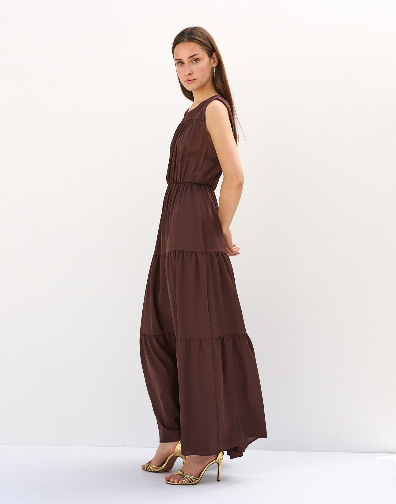 Maxi dress with gather detail