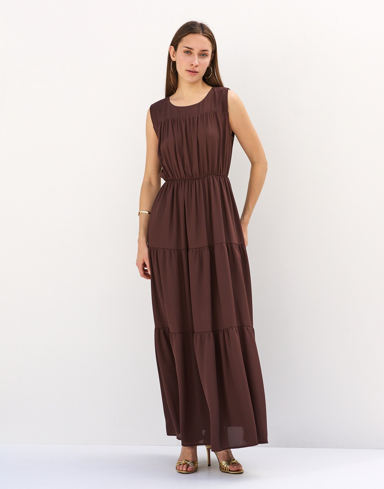 Maxi dress with gather detail