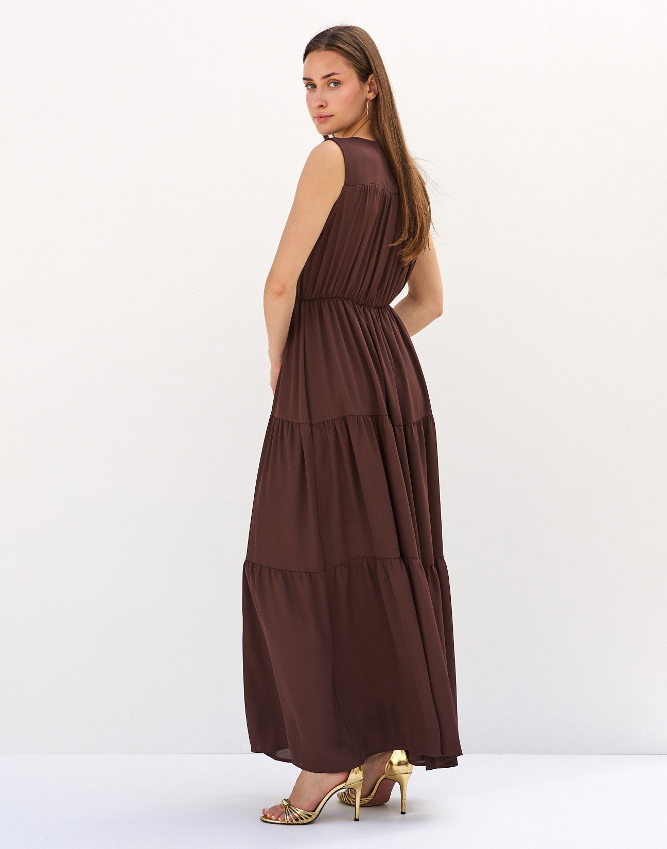 Maxi dress with gather detail