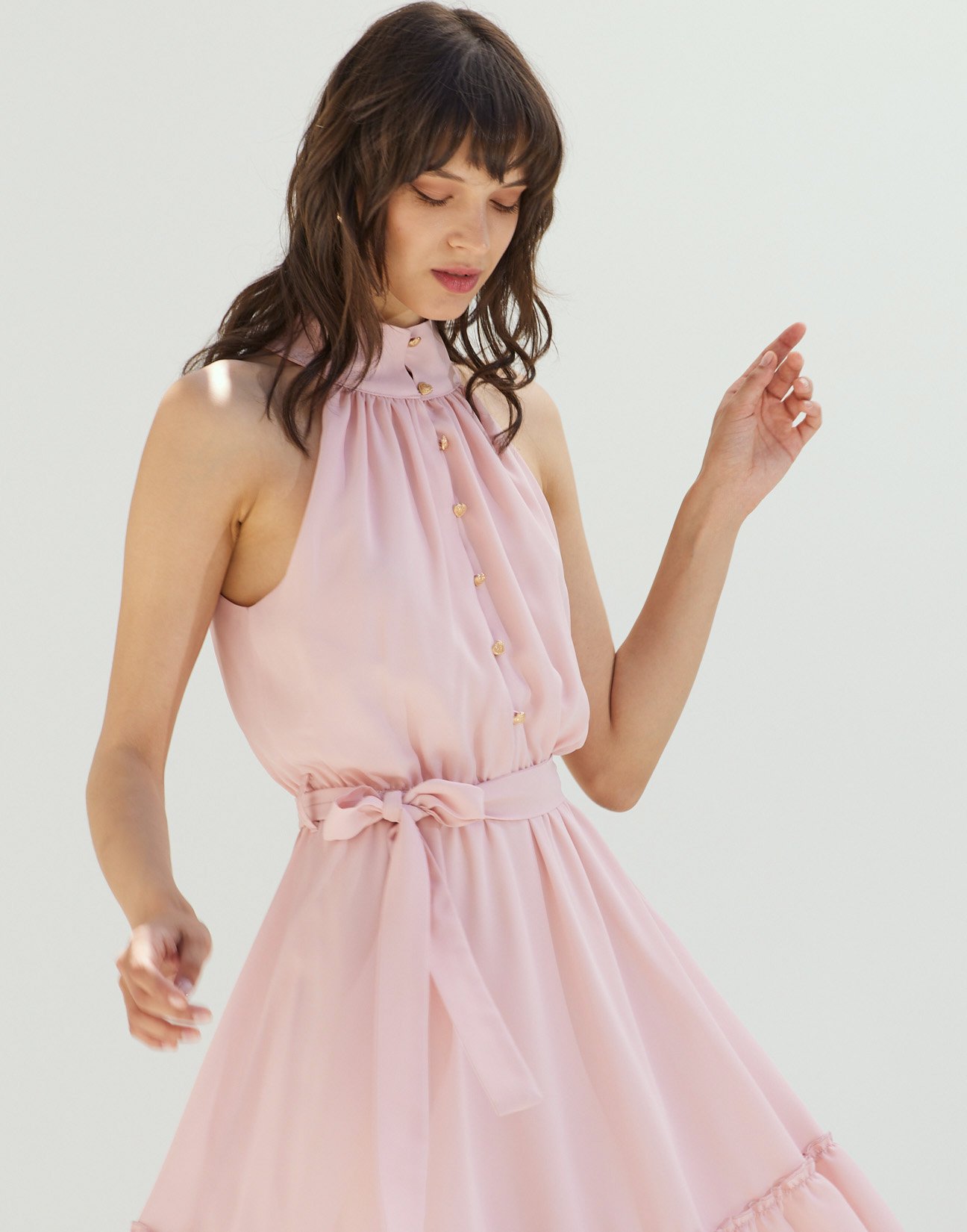 Mini dress wih button