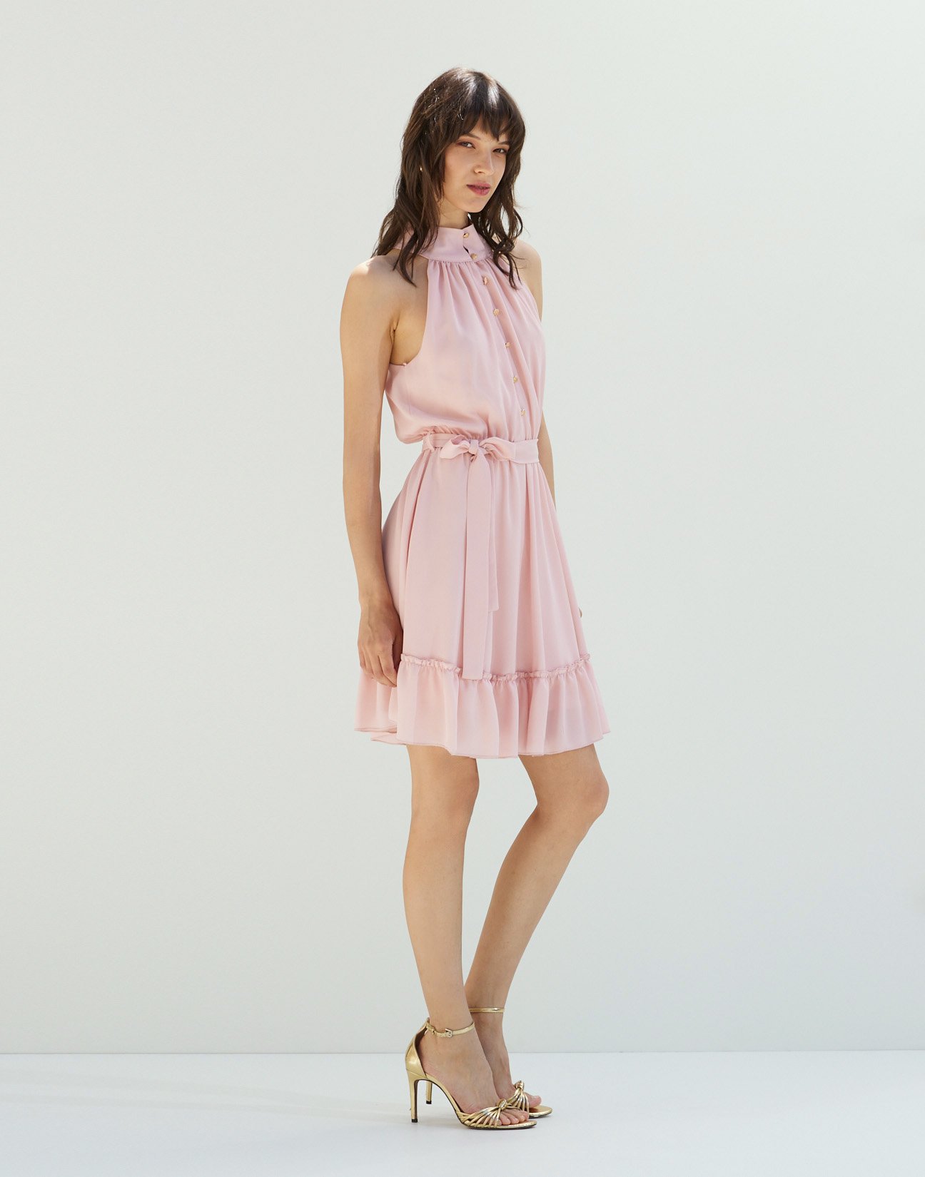 Mini dress wih button
