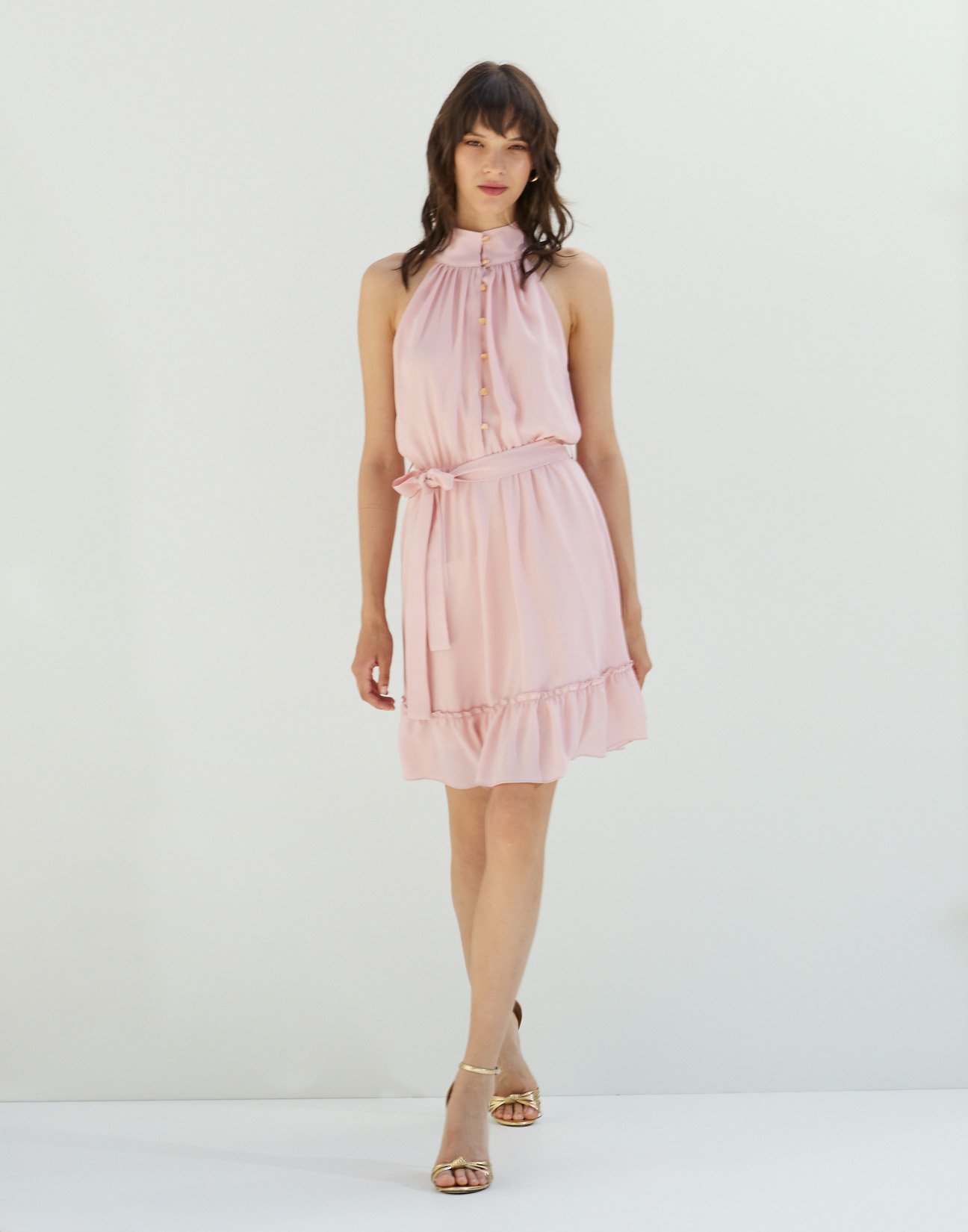 Mini dress wih button