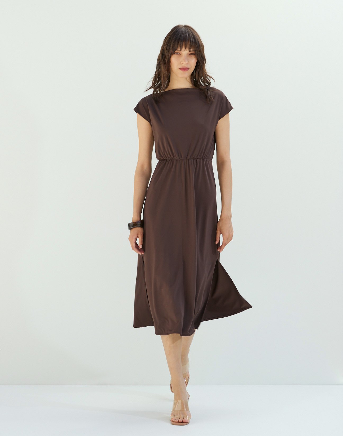 Midi dress with slits