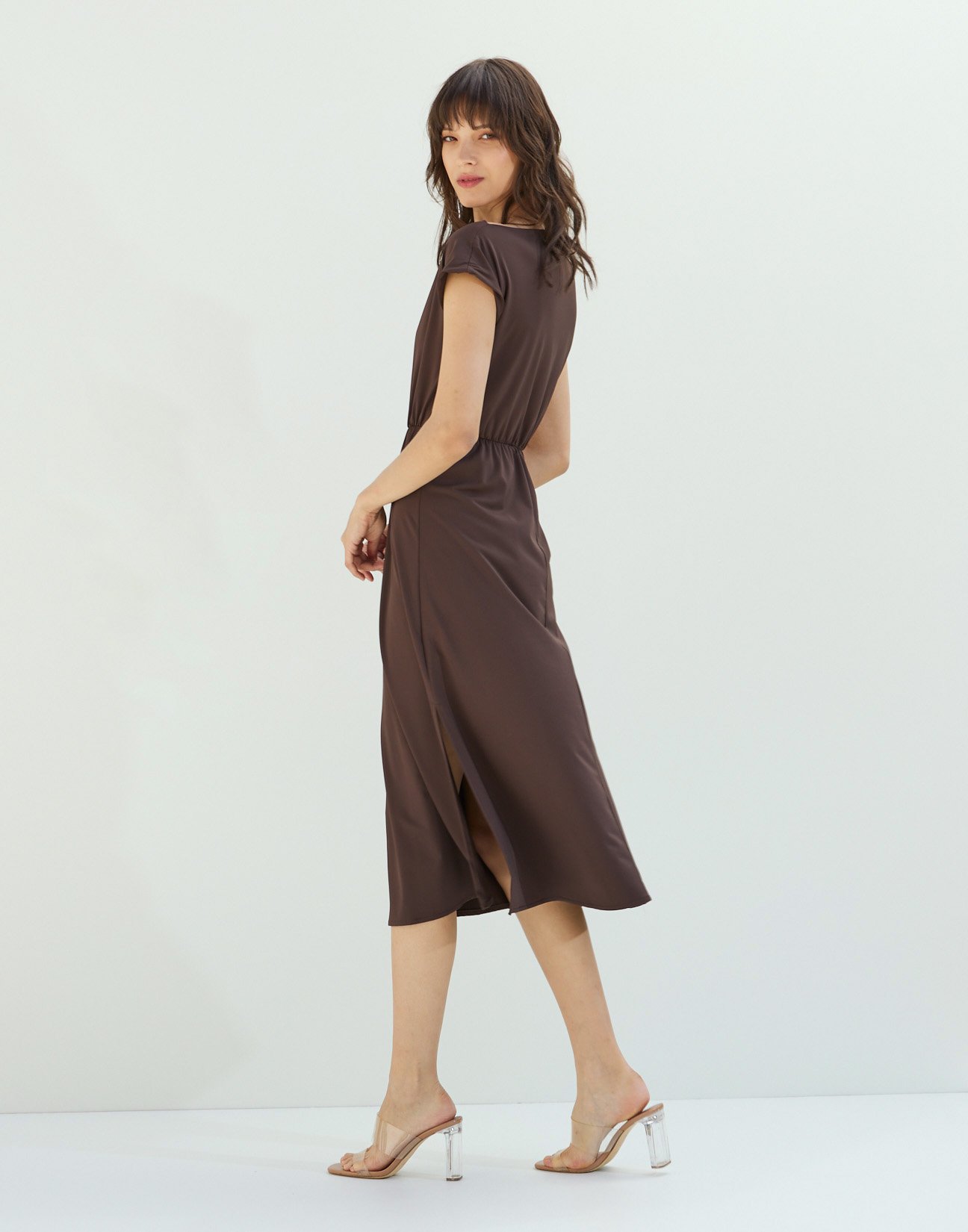 Midi dress with slits