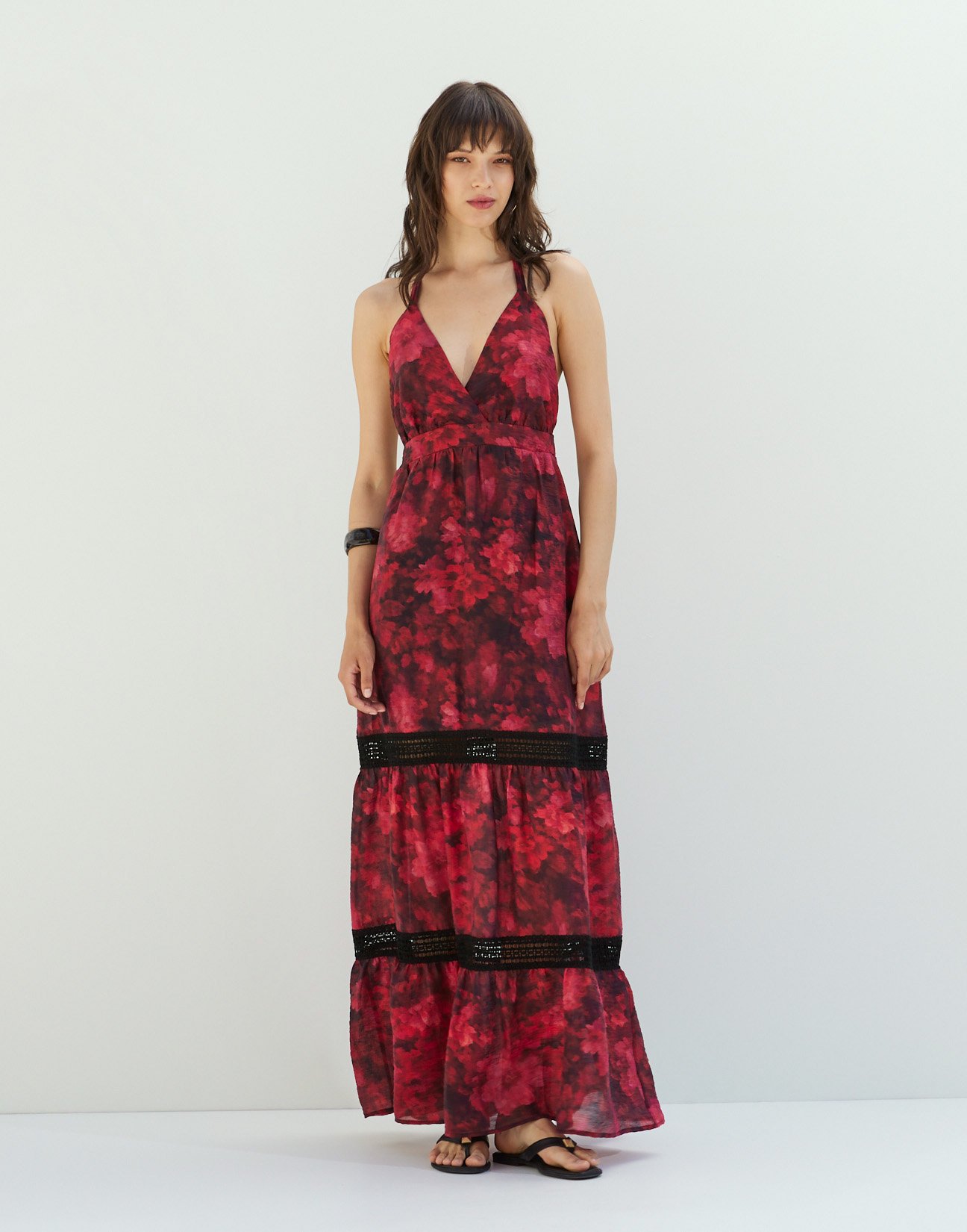 Maxi dress with tie