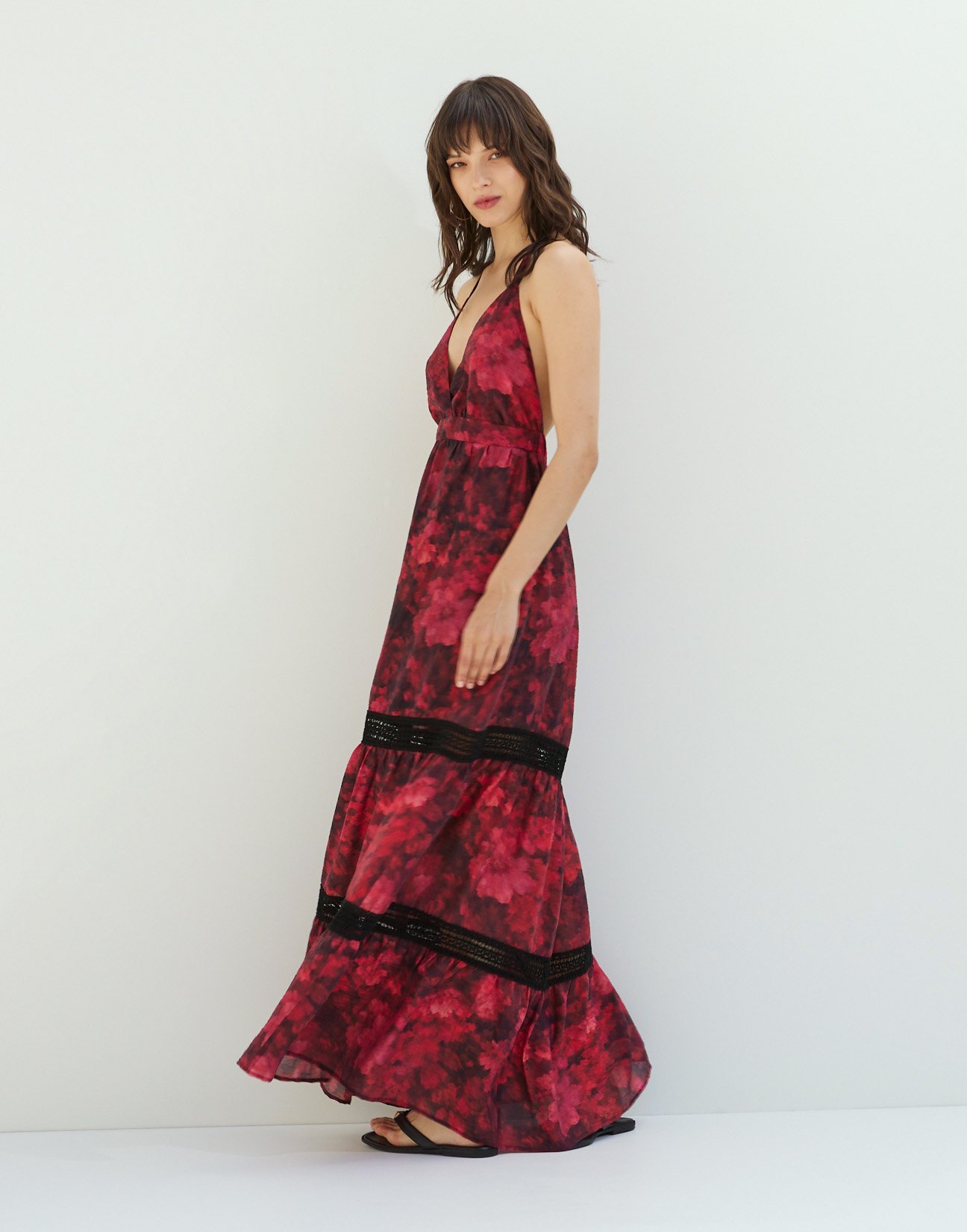 Maxi dress with tie