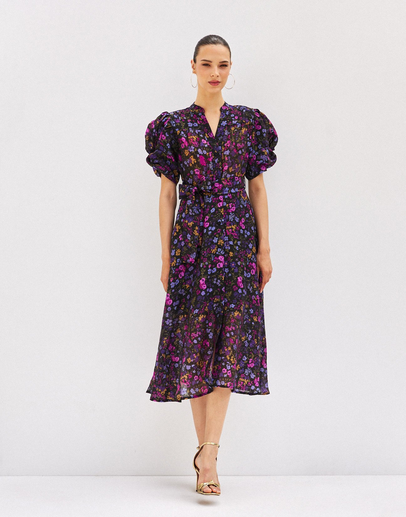 Midi dress with knot detail