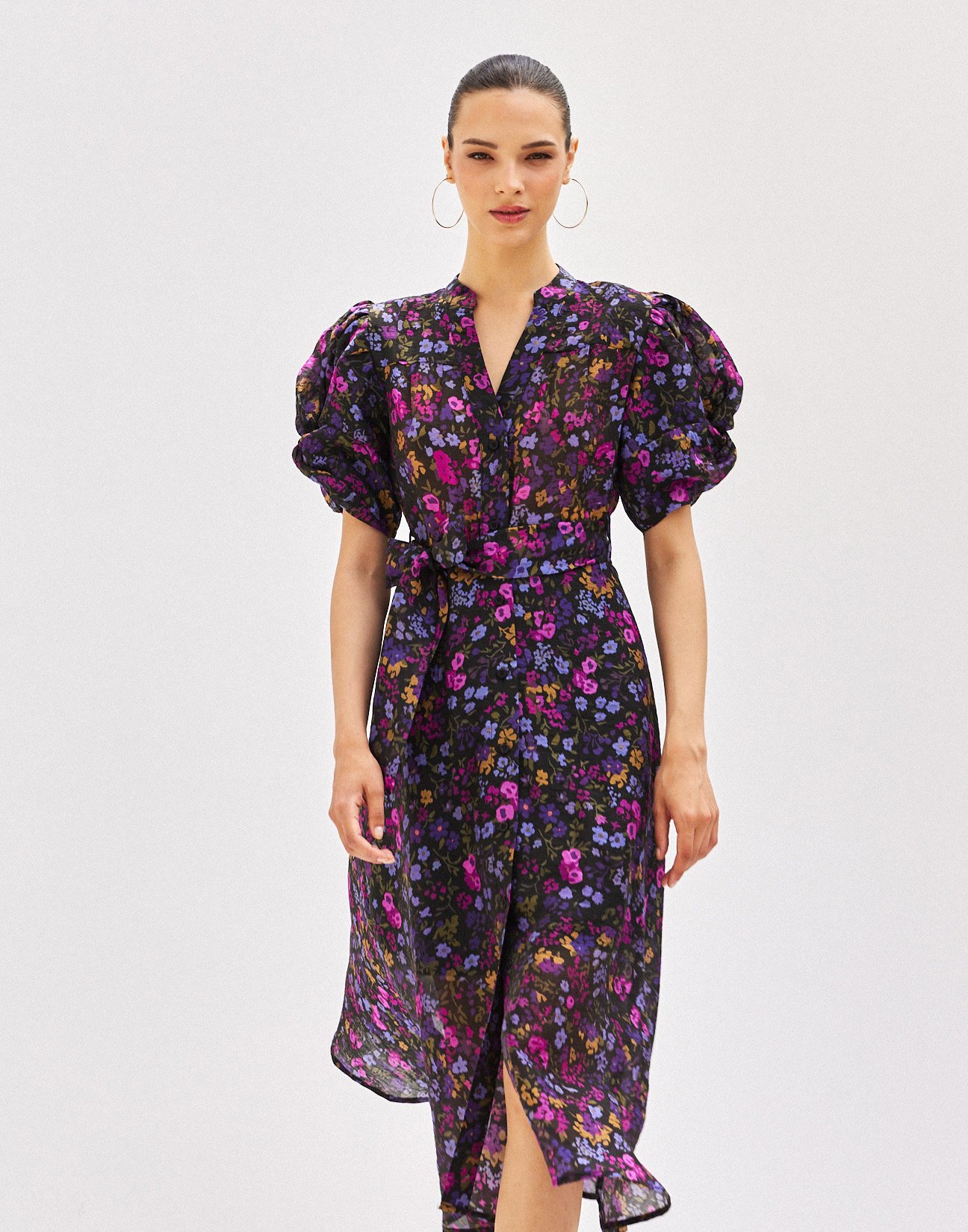 Midi dress with knot detail