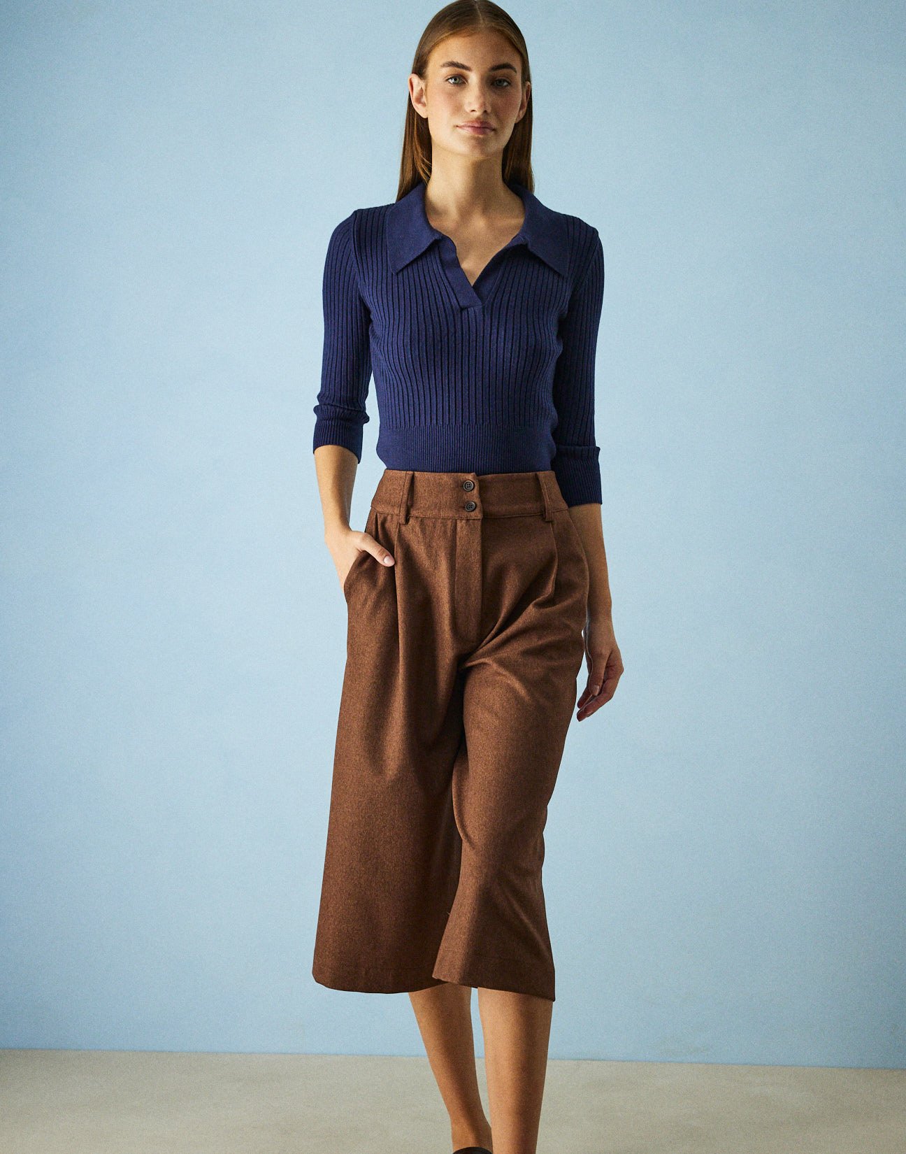 Culotte trousers with pleats