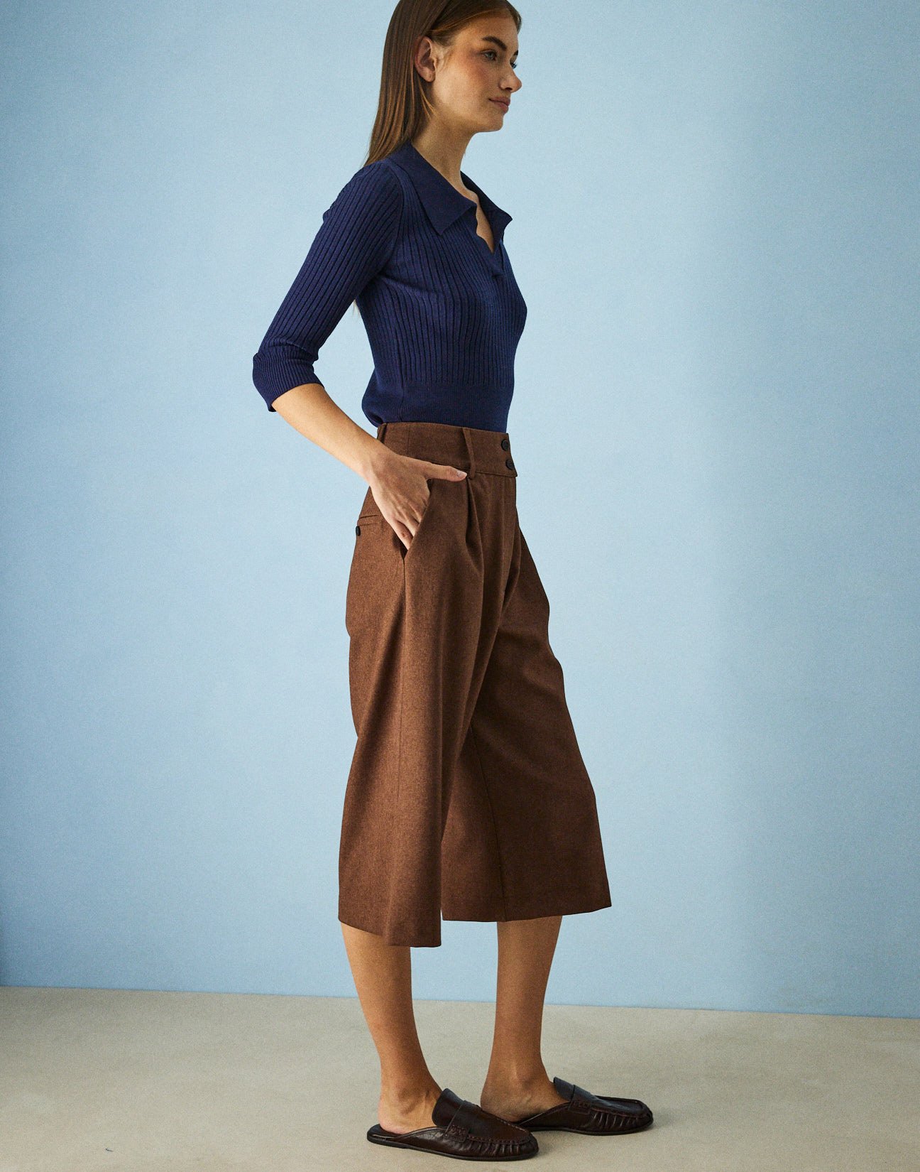 Culotte trousers with pleats