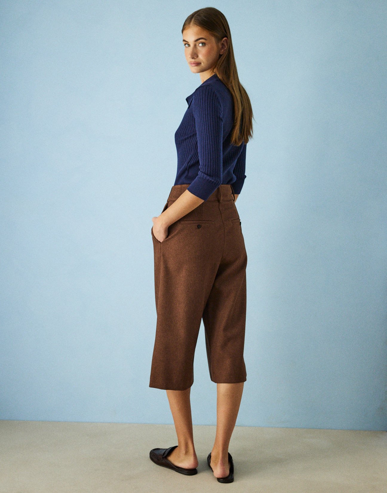 Culotte trousers with pleats