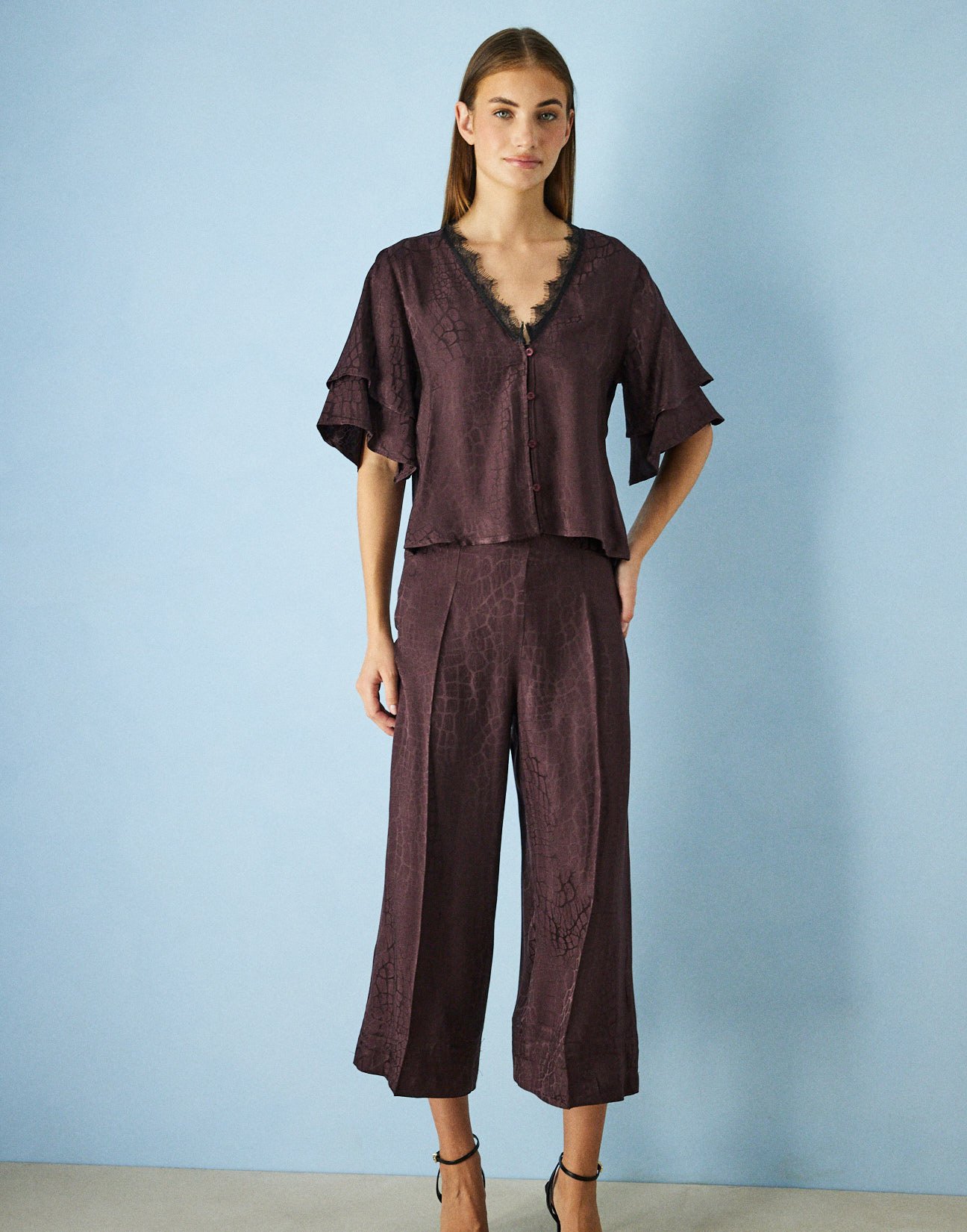 Σατέν παντελόνι culotte