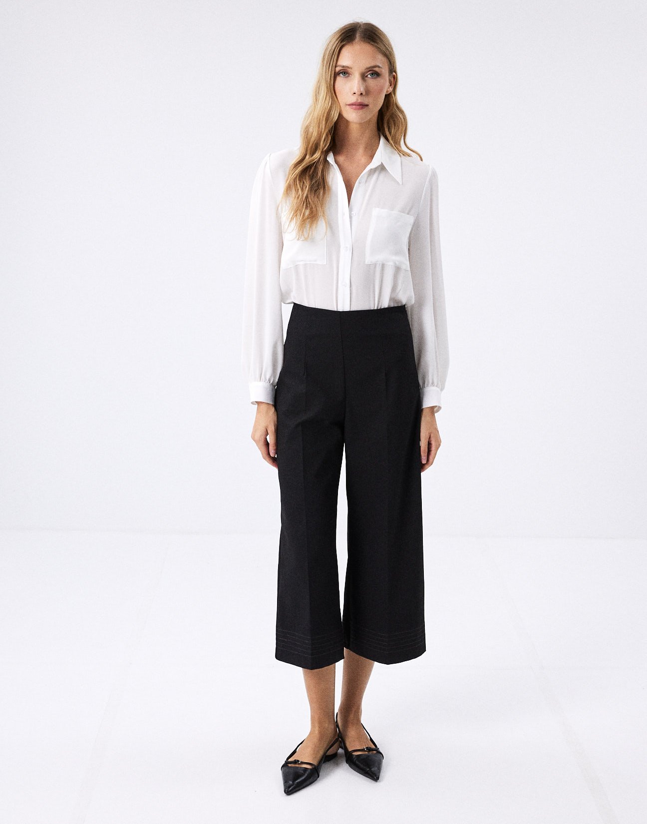 Παντελόνι culotte με γαζιά