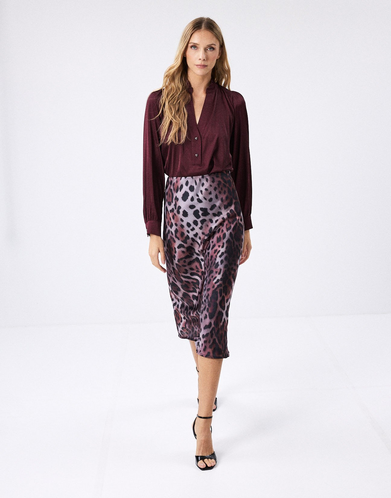 Μίντι animal print φούστα