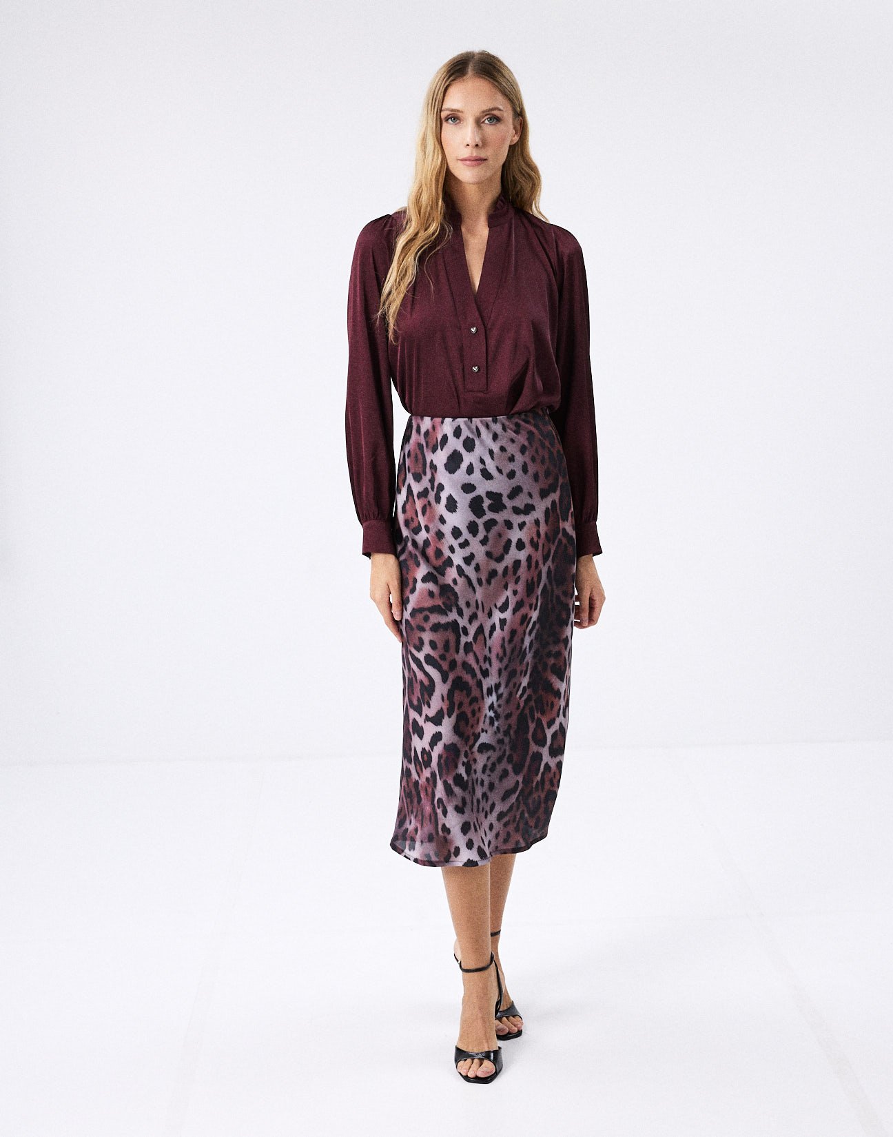 Μίντι animal print φούστα
