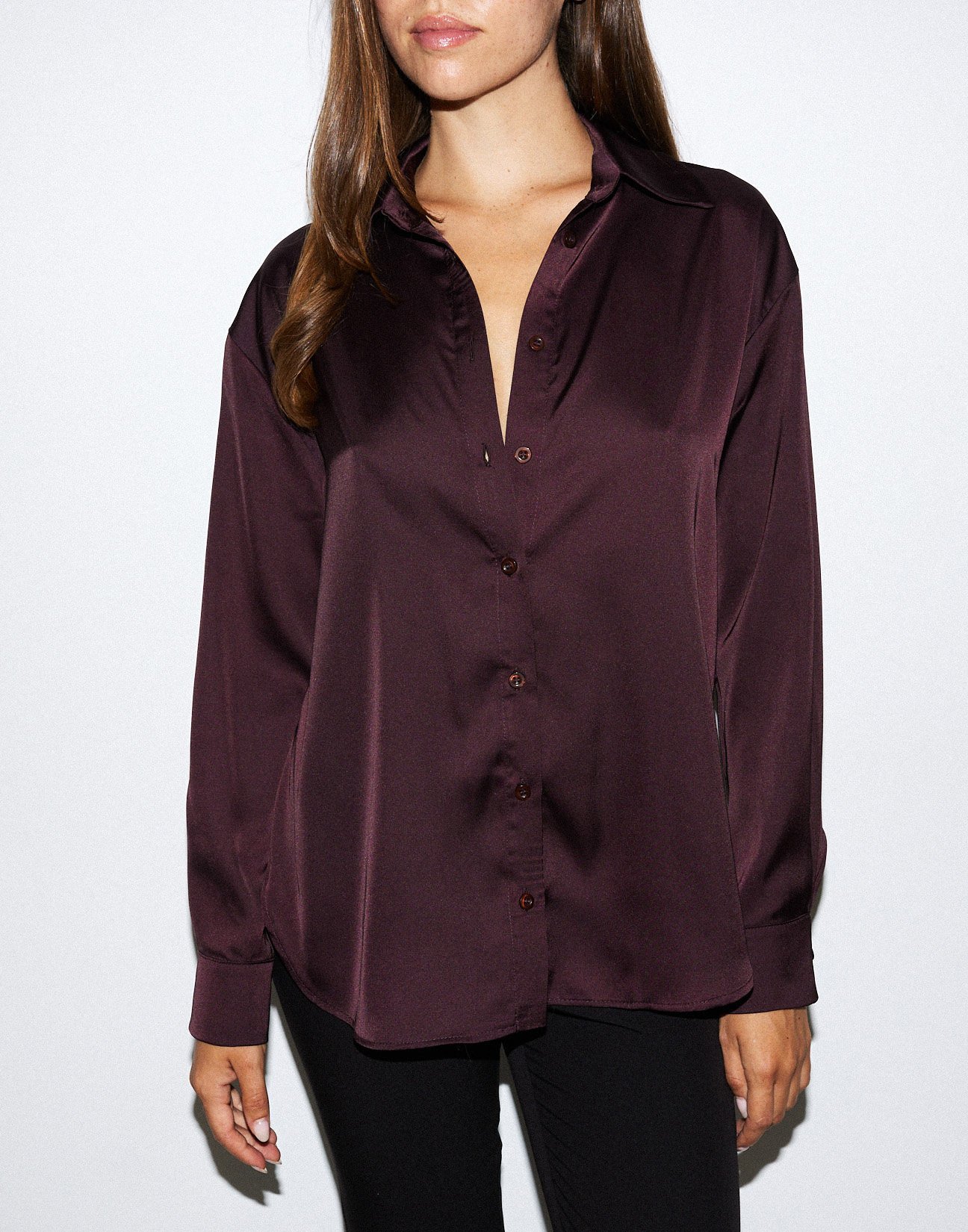 Oversized satin shirt