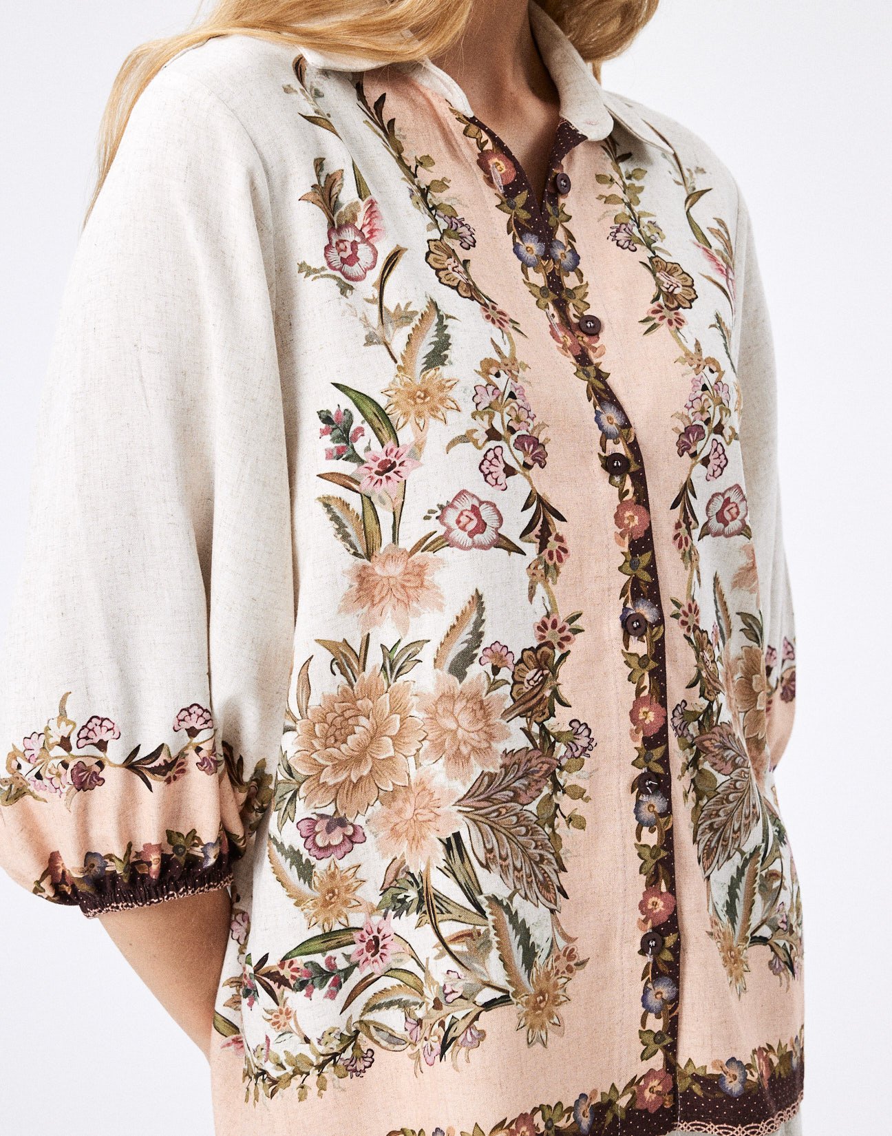 Printed linen shirt
