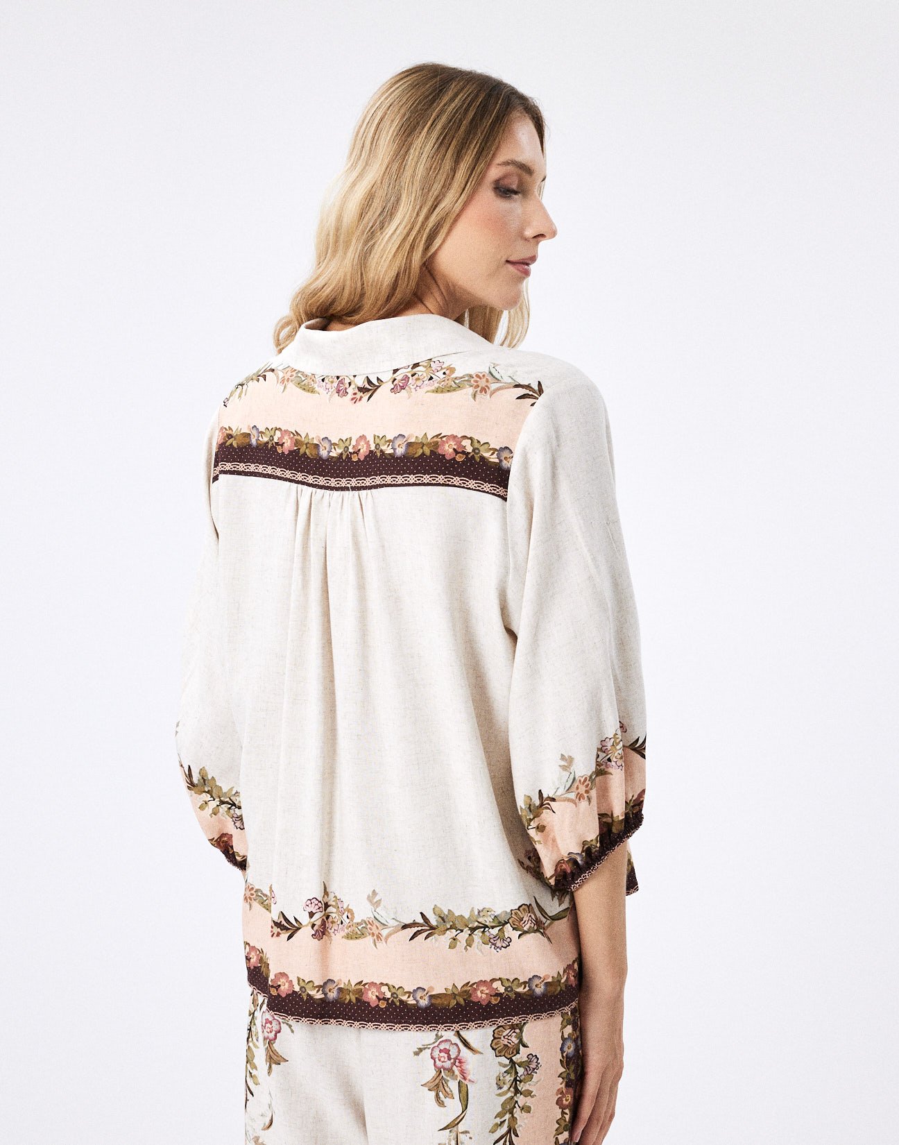 Printed linen shirt