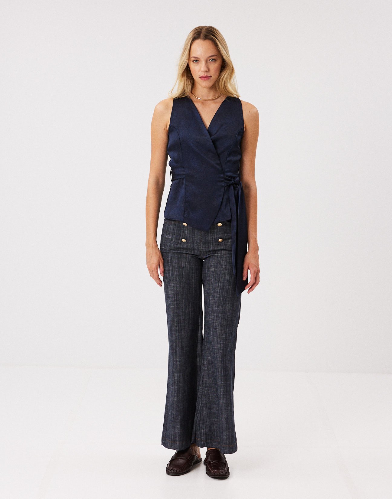 Sleeveless satin top