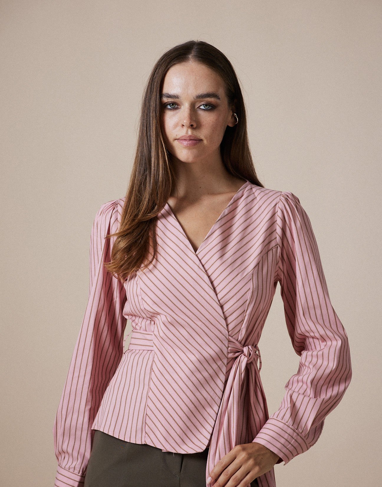Wraped striped shirt