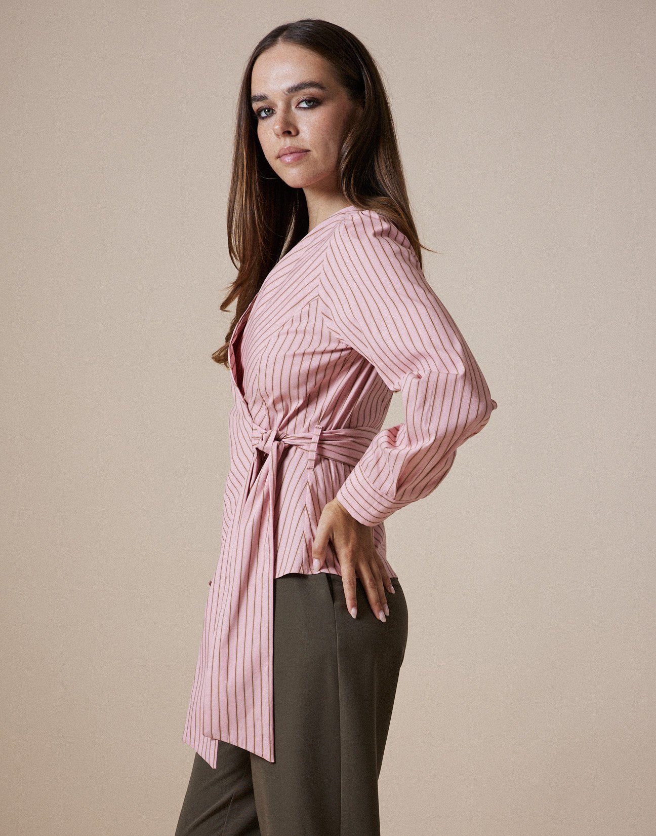 Wraped striped shirt