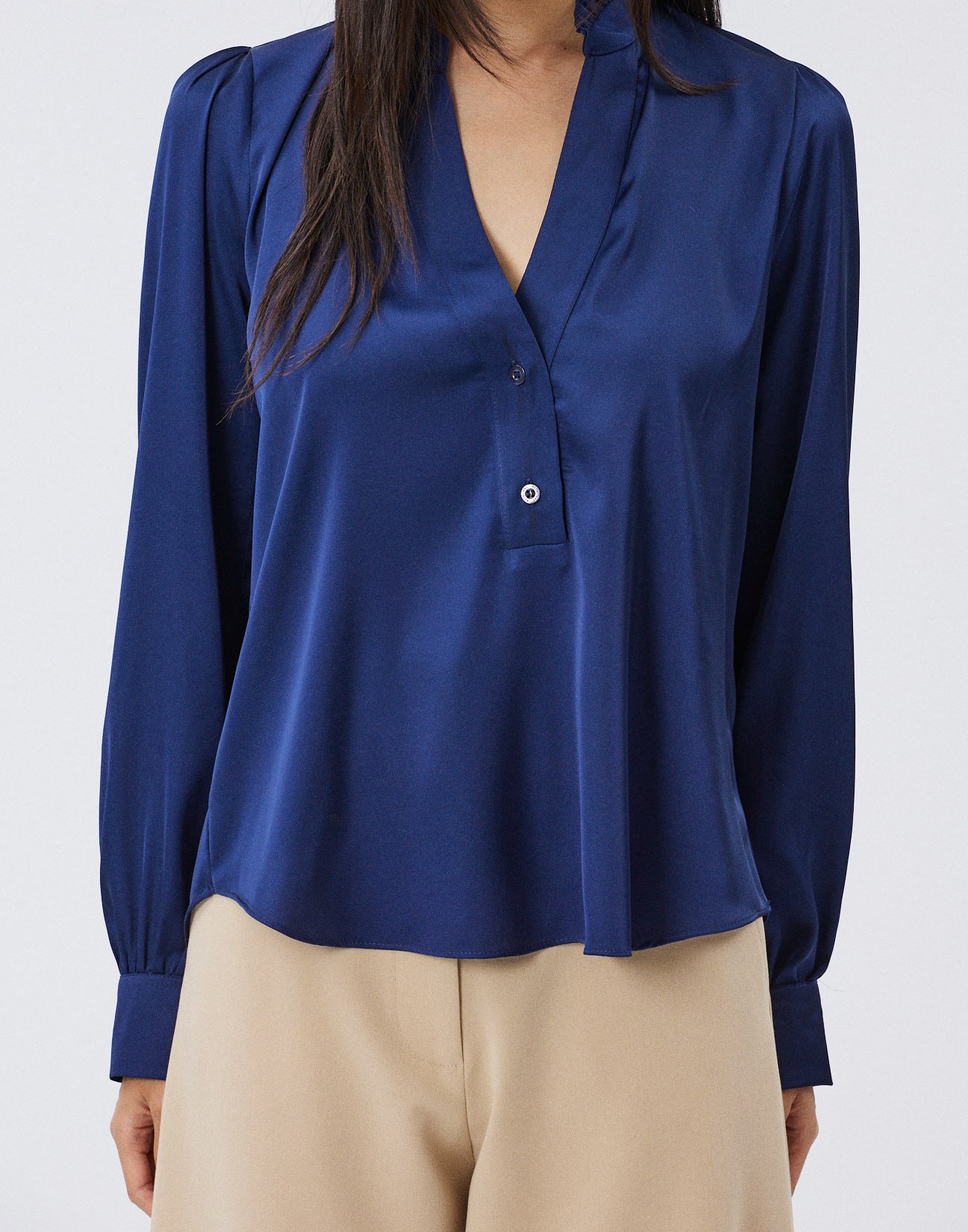 Satin blouse with button