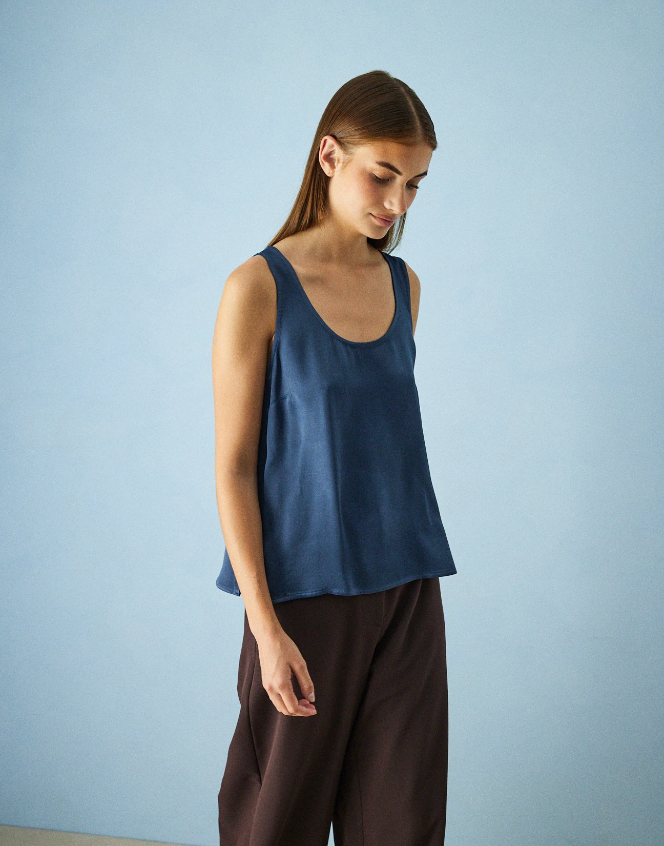 Sleeveless satin top