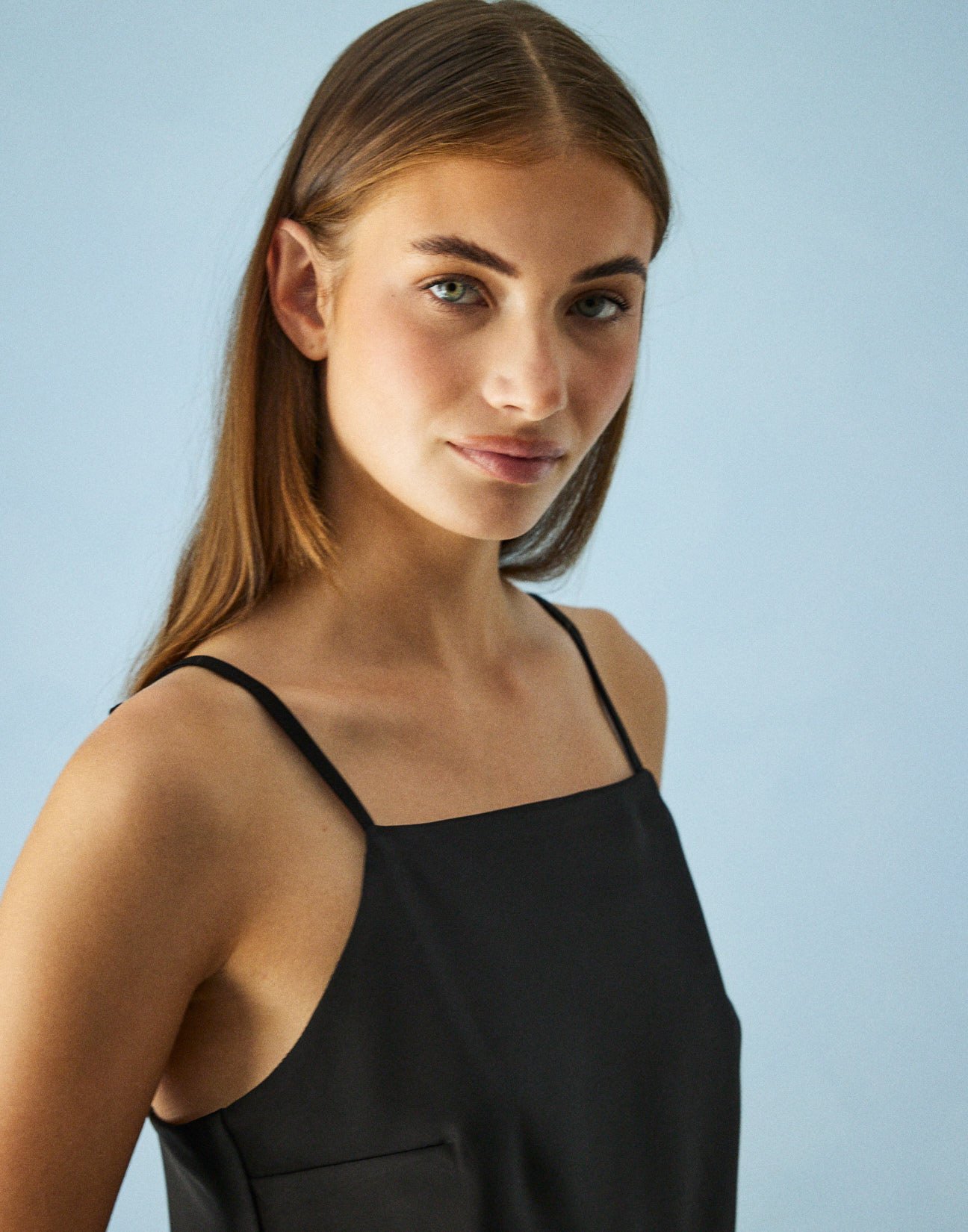 Satin top with straps