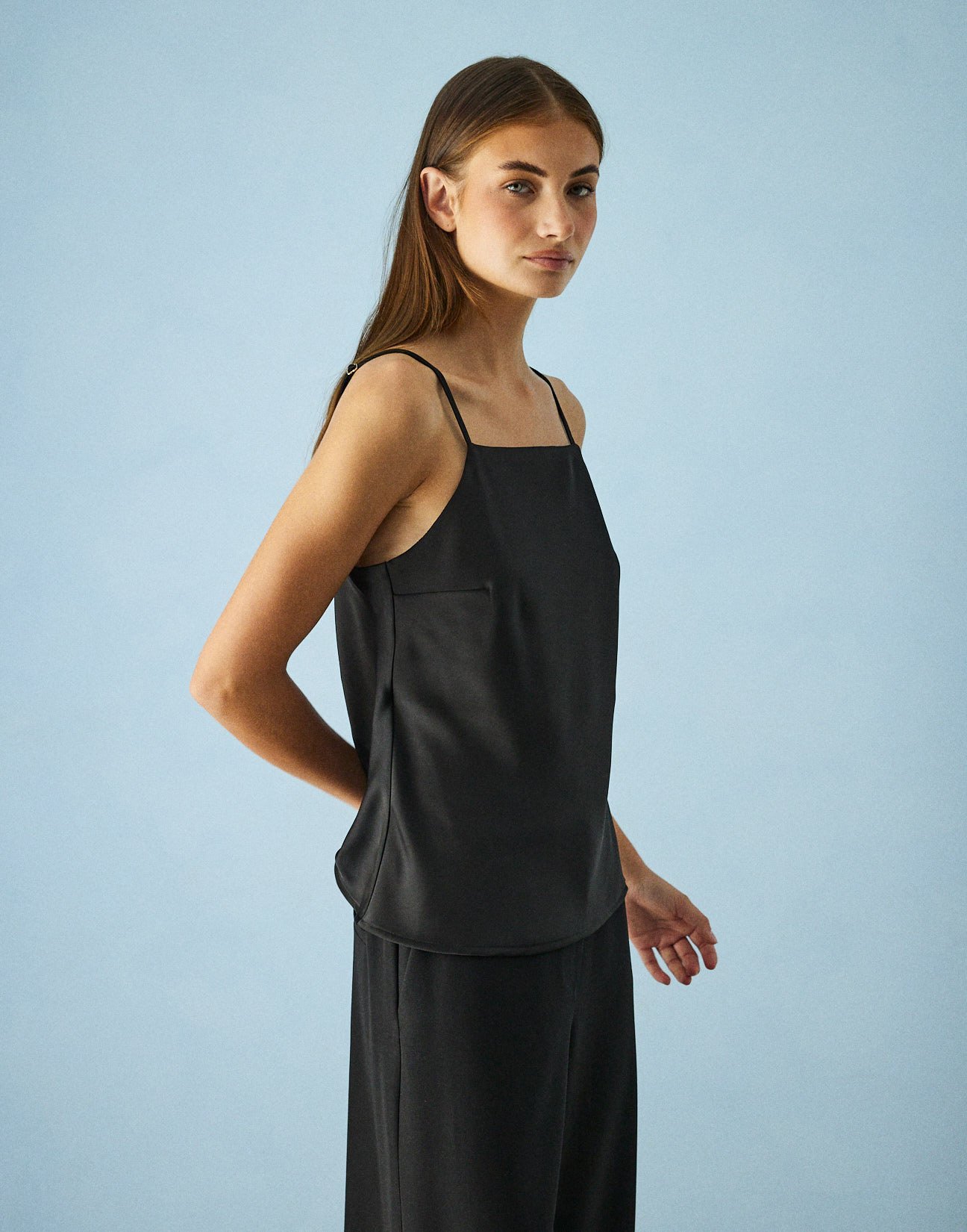 Satin top with straps