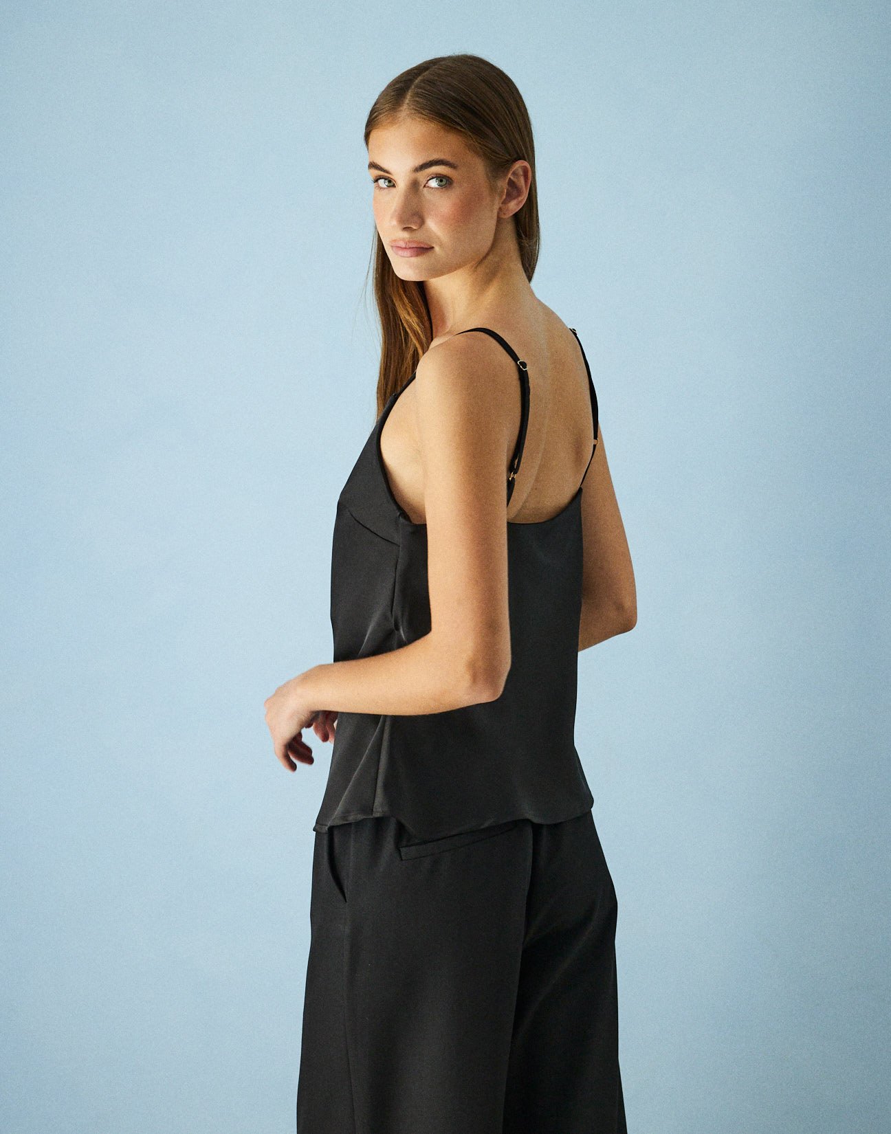 Satin top with straps